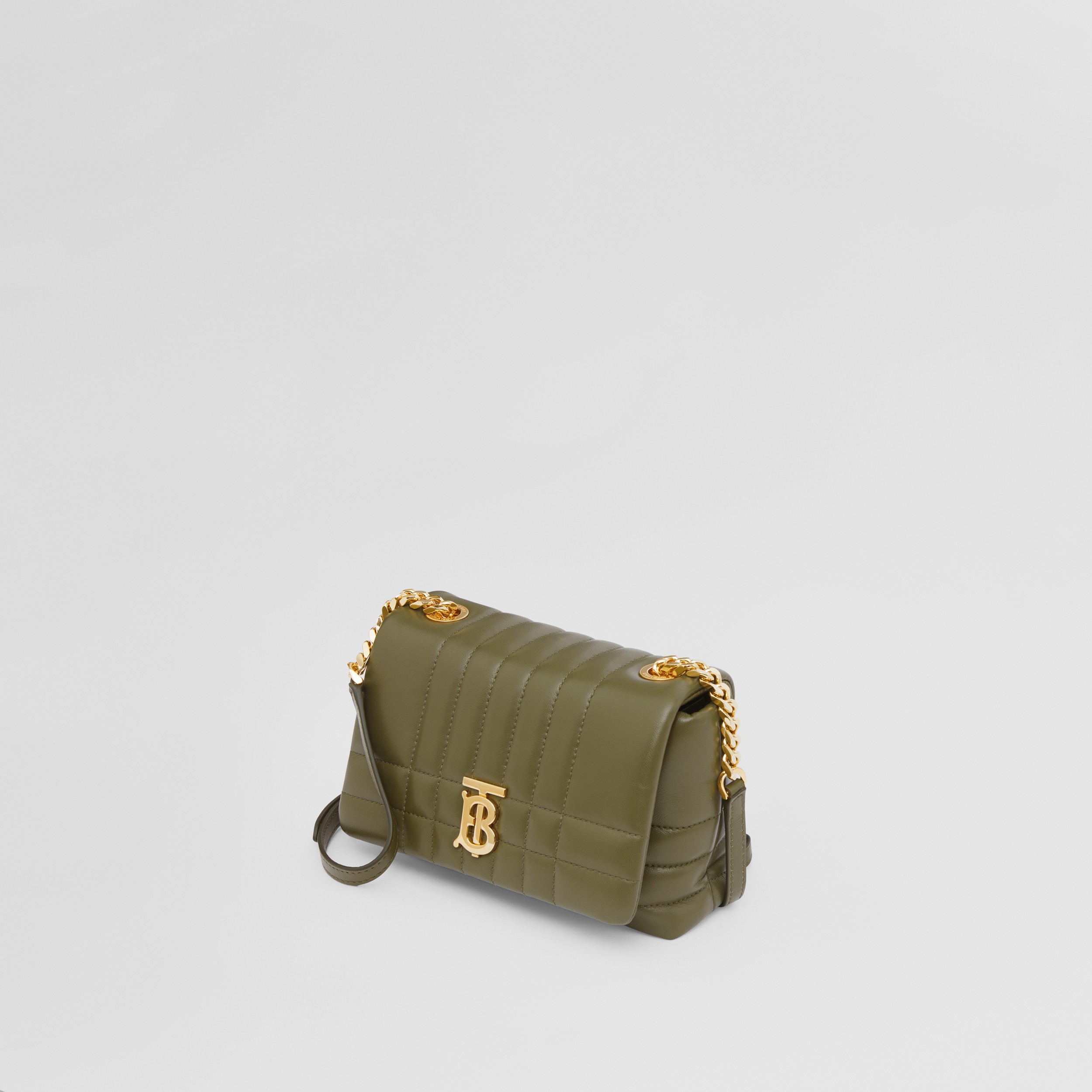 Quilted Leather Mini Lola Satchel in Dark Fern Green - Women | Burberry® Official - 3