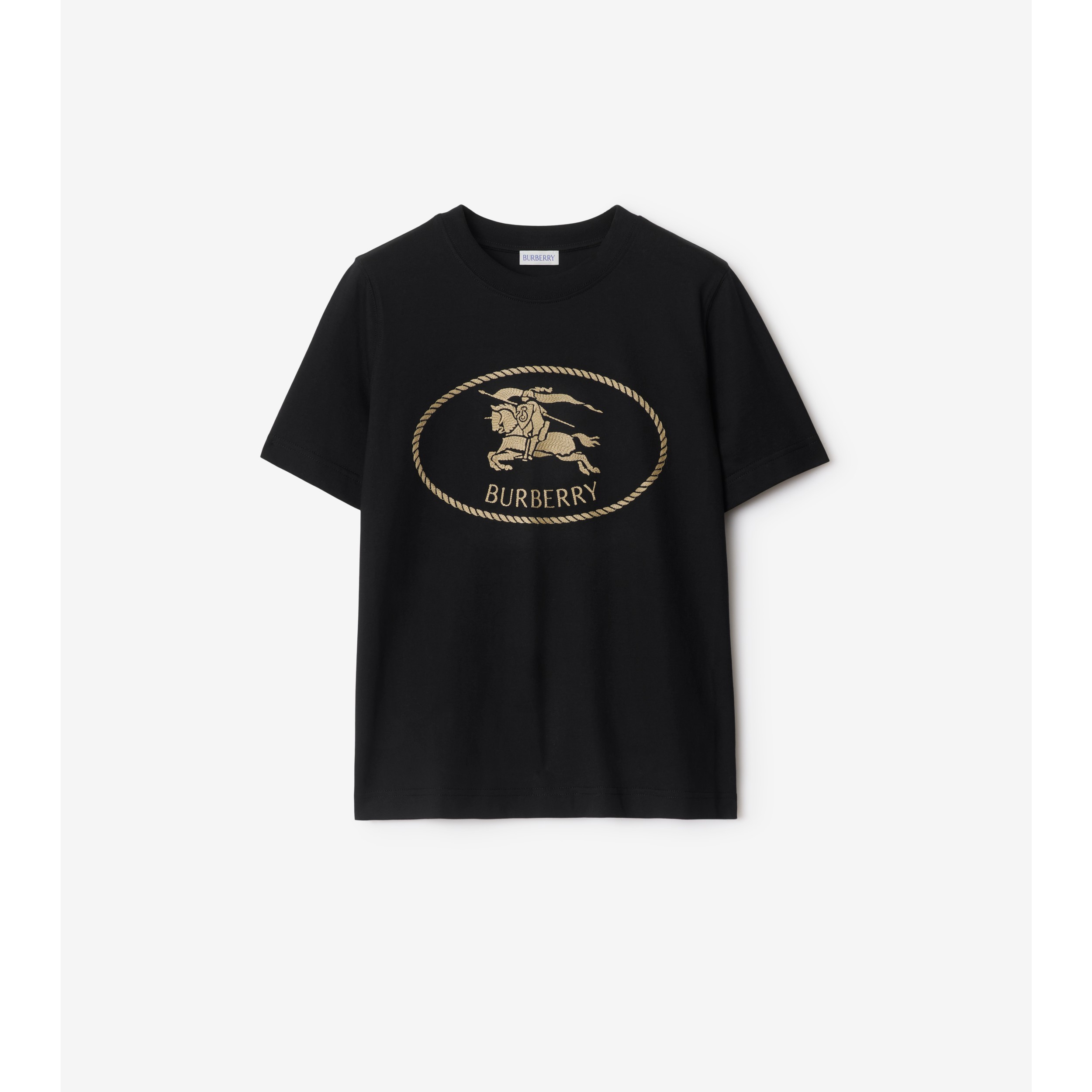 Knight Stamp Cotton T-shirt in Chalk white - Women | Burberry