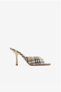 Mother's Day Gifting Campaign featuring Burberry check linen blend mews high mules