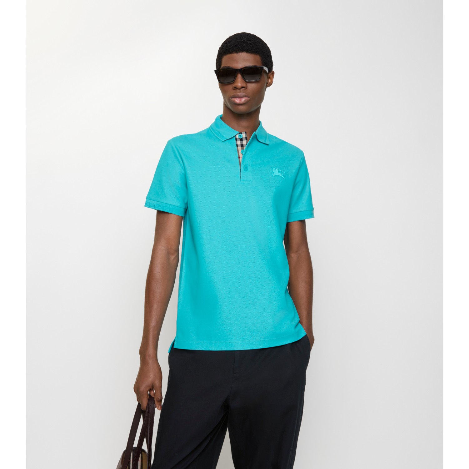 Cotton Polo Shirt in Atom blue - Men | Burberry® Official