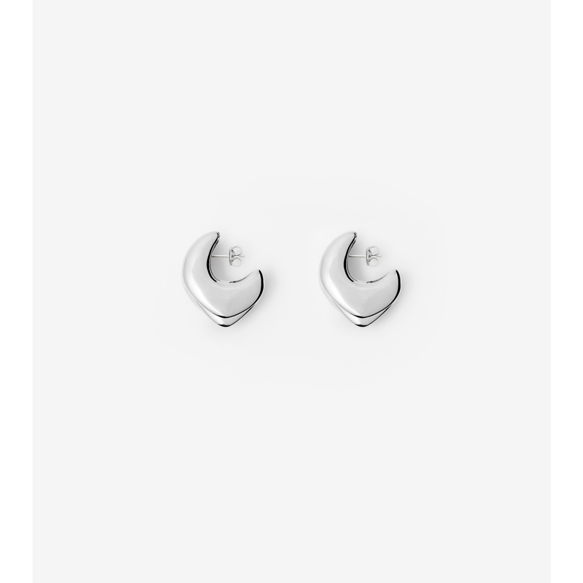 Shop Burberry Large Thorn Triple Hoop Earrings In Silver