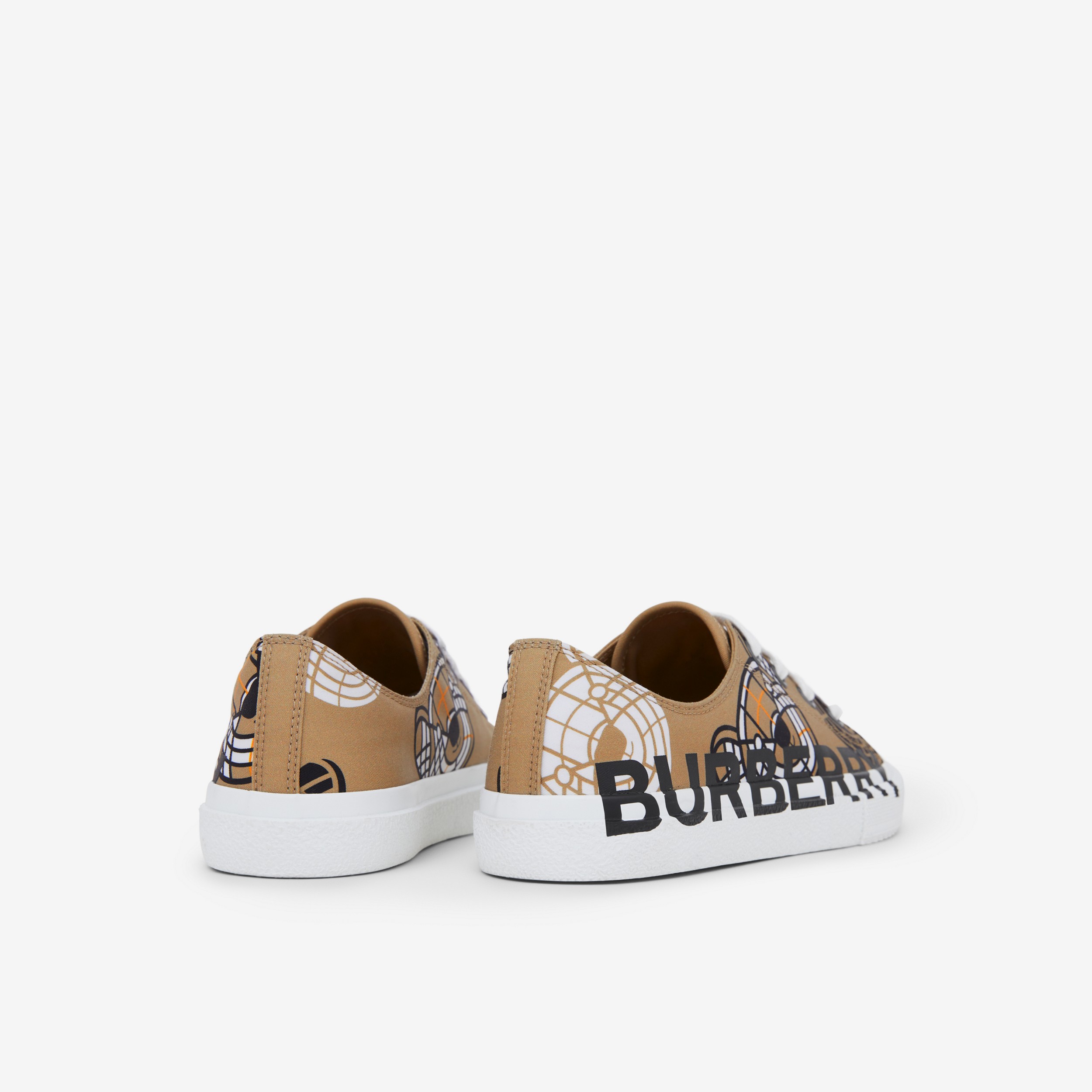 Montage Print Cotton Gabardine Sneakers in Archive Beige - Children | Burberry® Official - 3