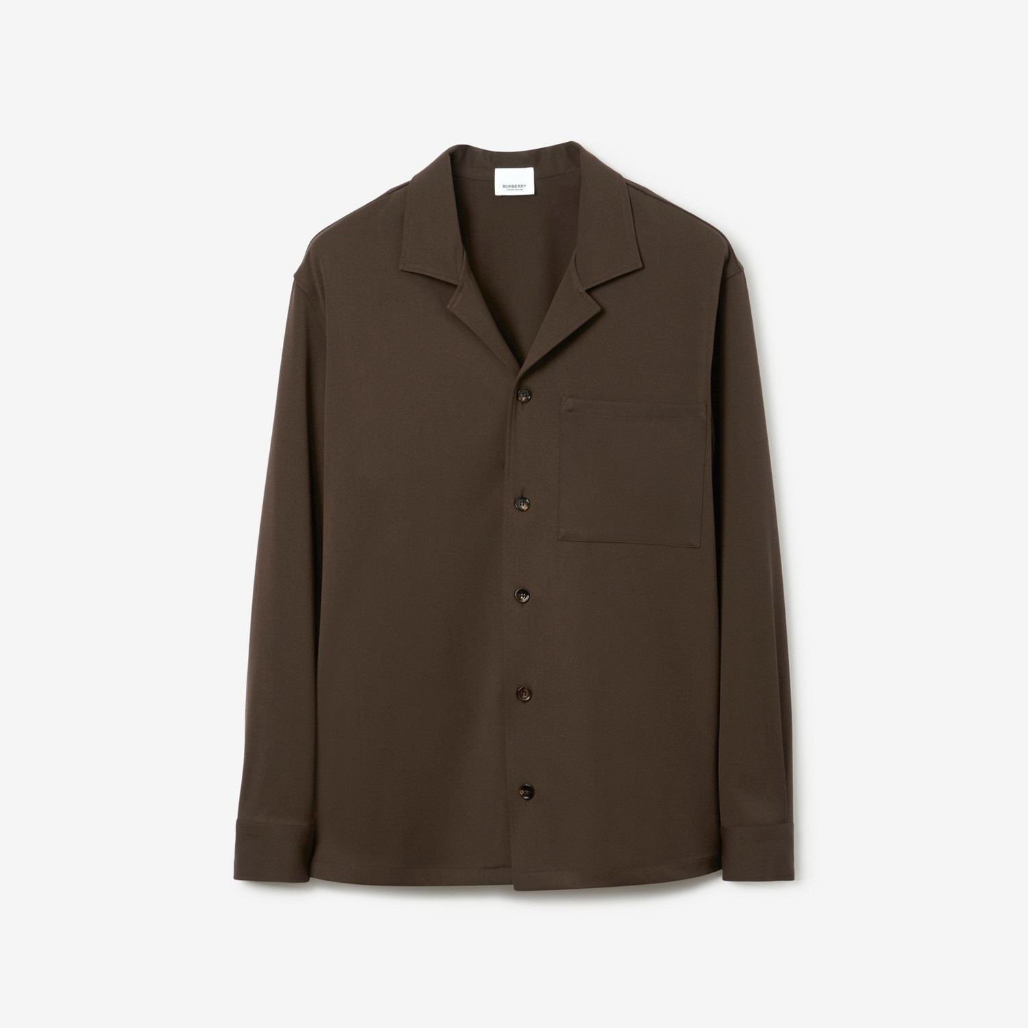 羊毛衬衫 (深褐色) - 男士 | Burberry® 博柏利官网