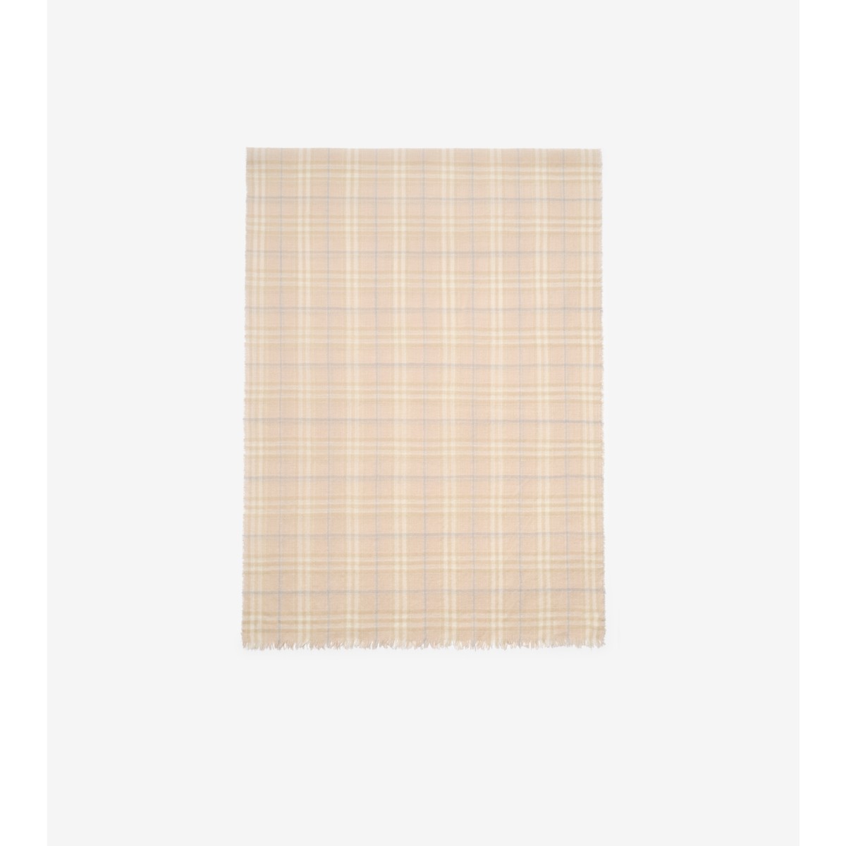  Check Wide Wool Silk Blend Scarf