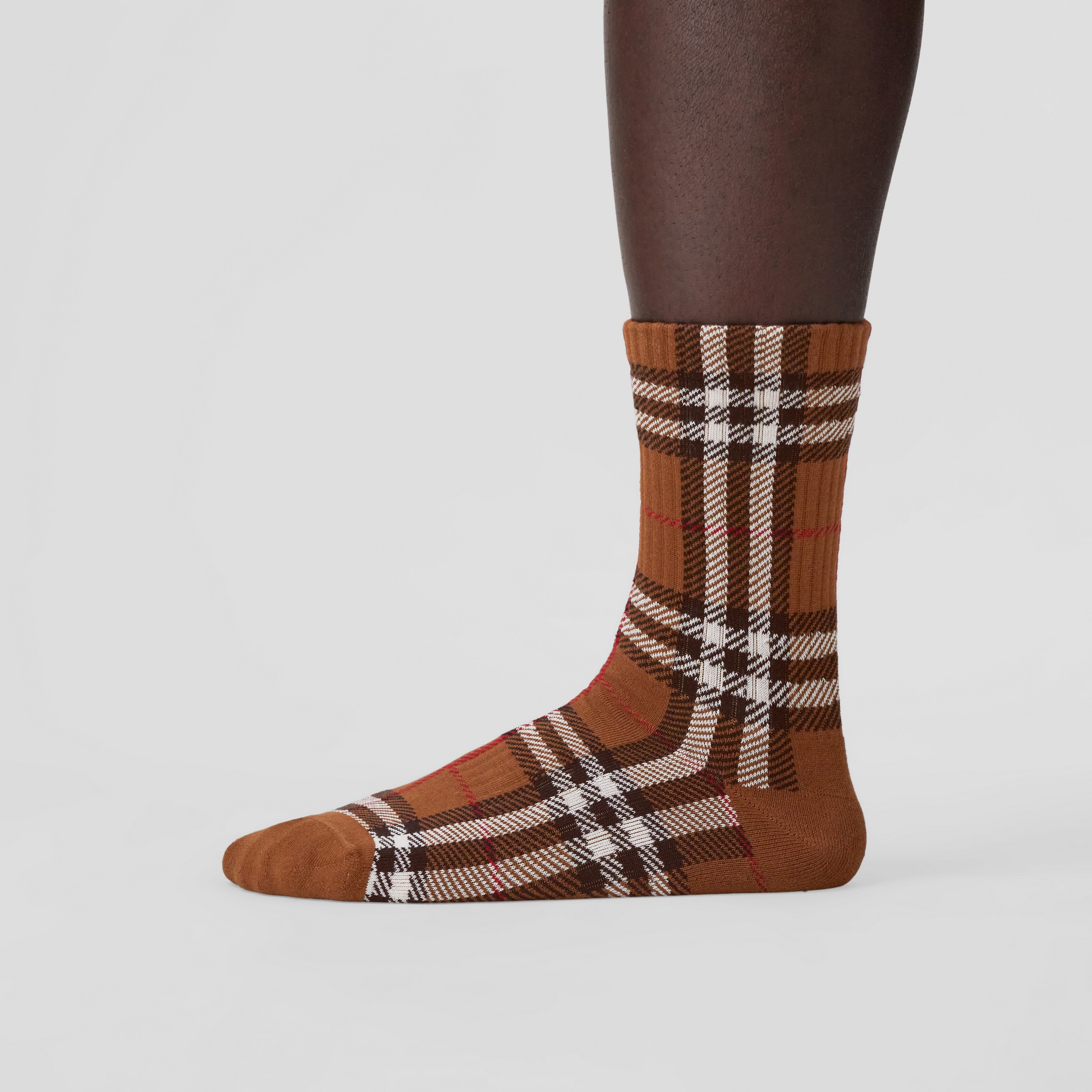 - Save 13% Burberry Cotton Check-intarsia Socks in Brown Black Womens Clothing Hosiery Socks 