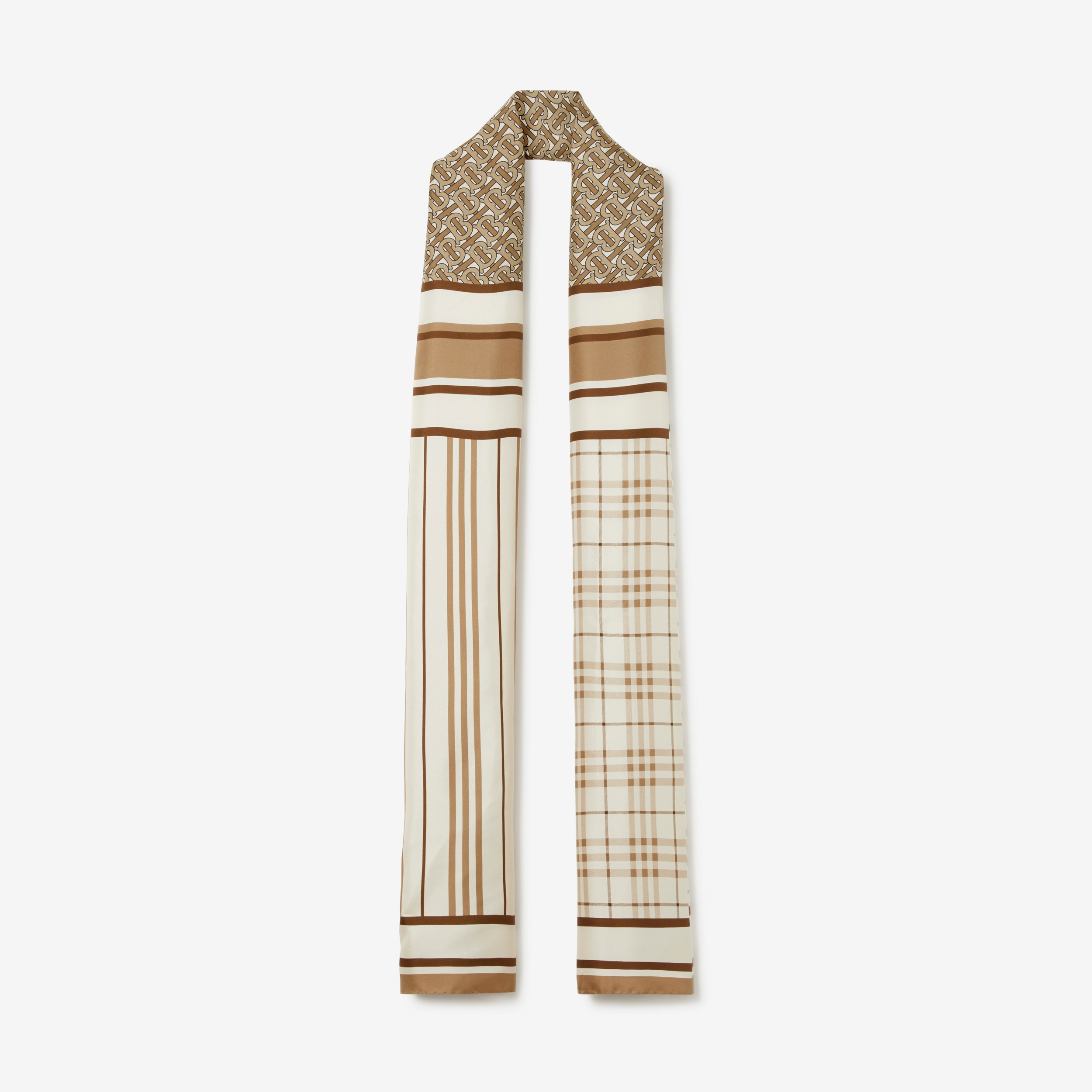 Montage Print Silk Scarf in Soft Fawn | Burberry® Official - 1