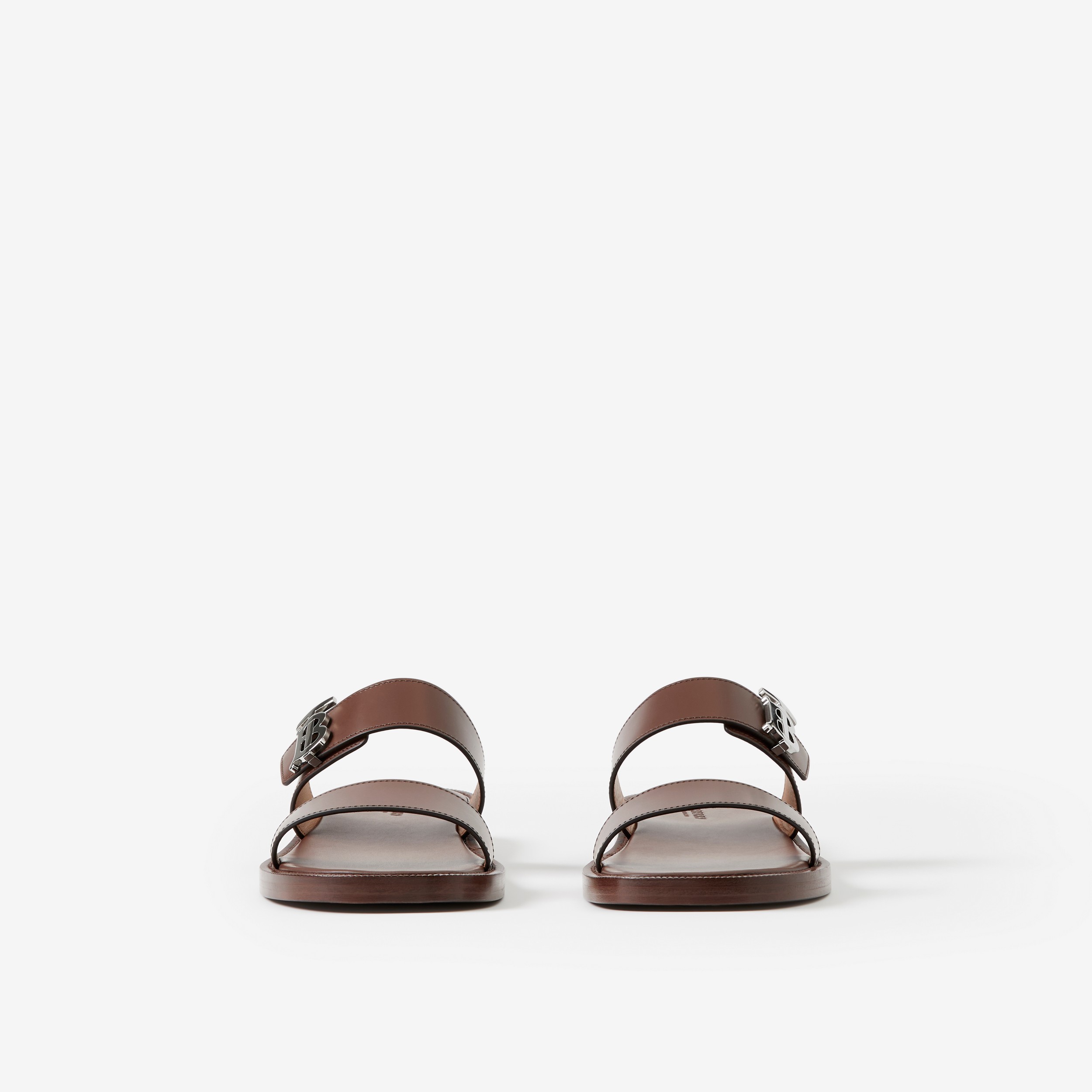 Monogram Motif Leather Sandals in Brown - Men | Burberry® Official - 2