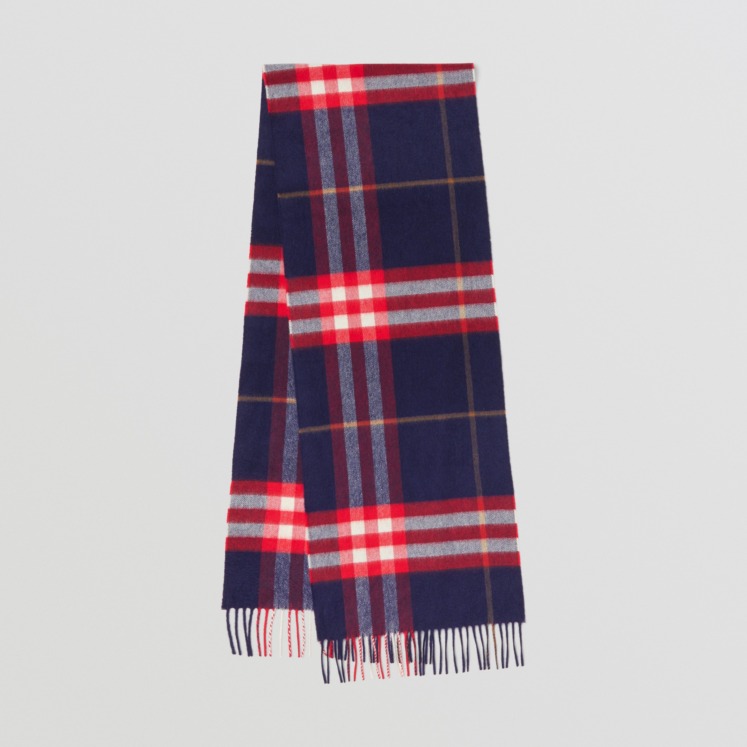 The Classic Cashmere Scarf in Navy/red | Burberry® Official - 1