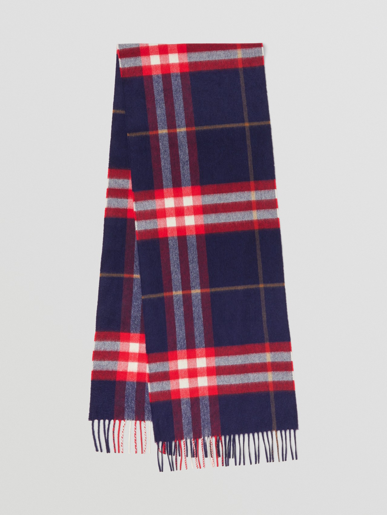 The Classic Cashmere Scarf in Navy/red