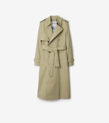 トレンチコート Burberry Cappuccino cotton trench coat Long Gabardine Trench Coat in Flax - Women, Cotton