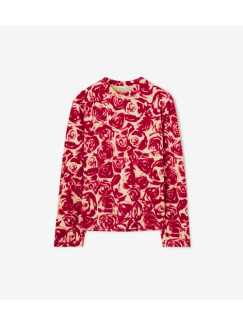 Burberry Rose Cotton Top In Red