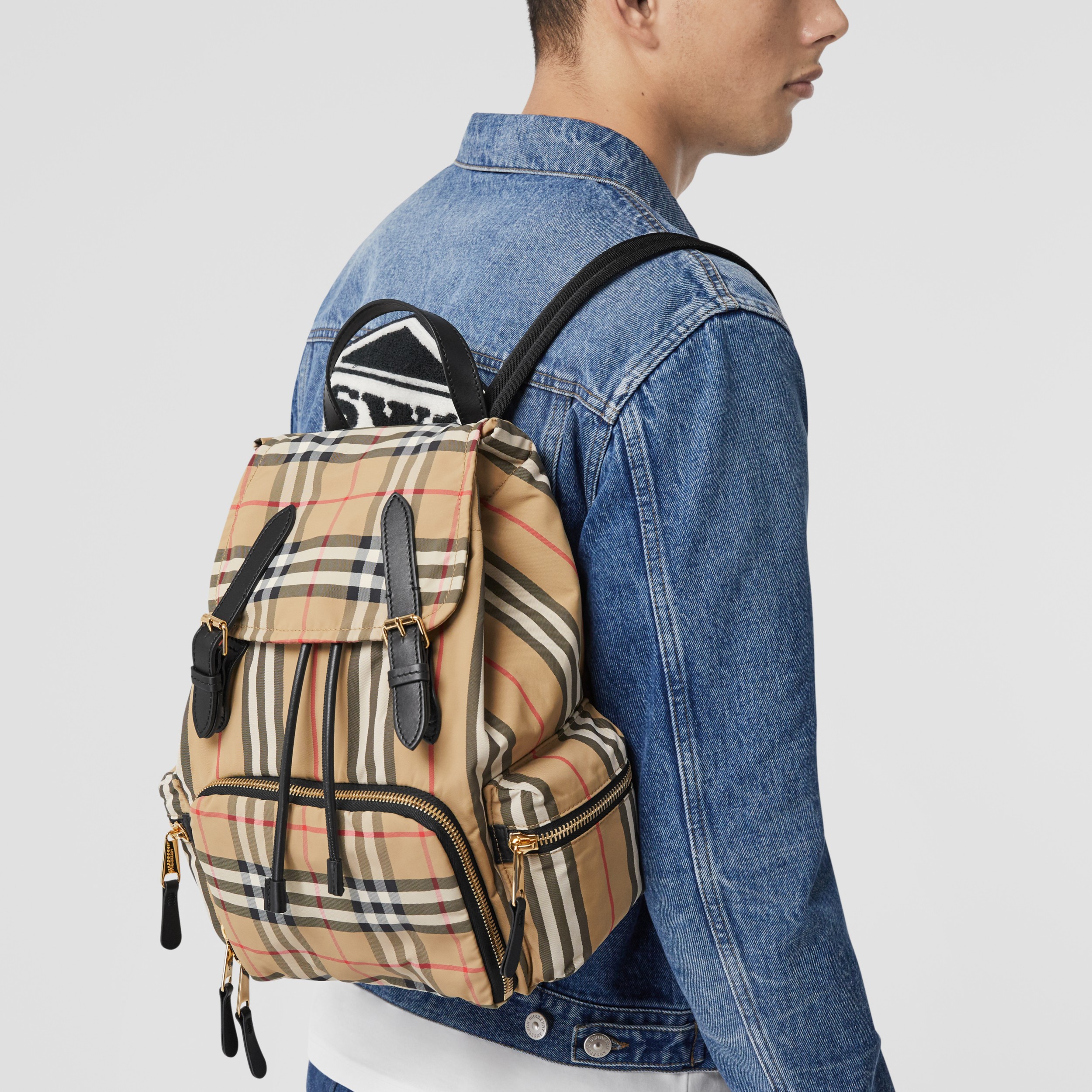 the medium rucksack in logo print econyl