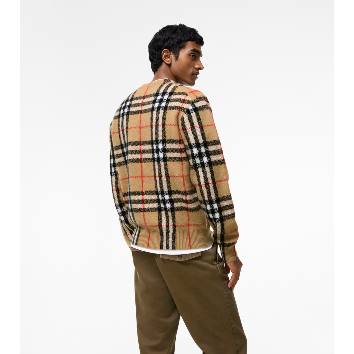 チェック カシミアセーター (サンドベージュ) - メンズ | Burberry