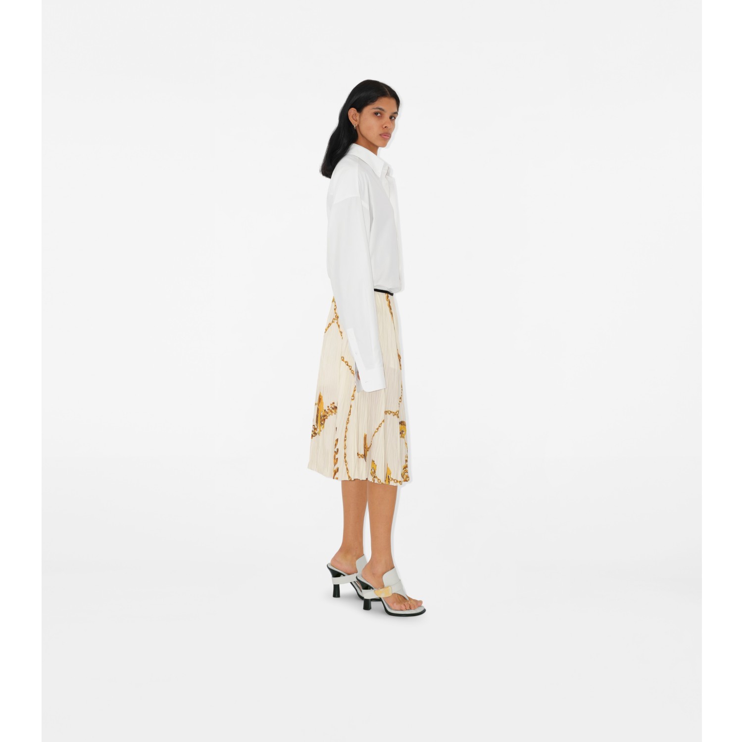 Saia de malha com estampa de ferragens Shield