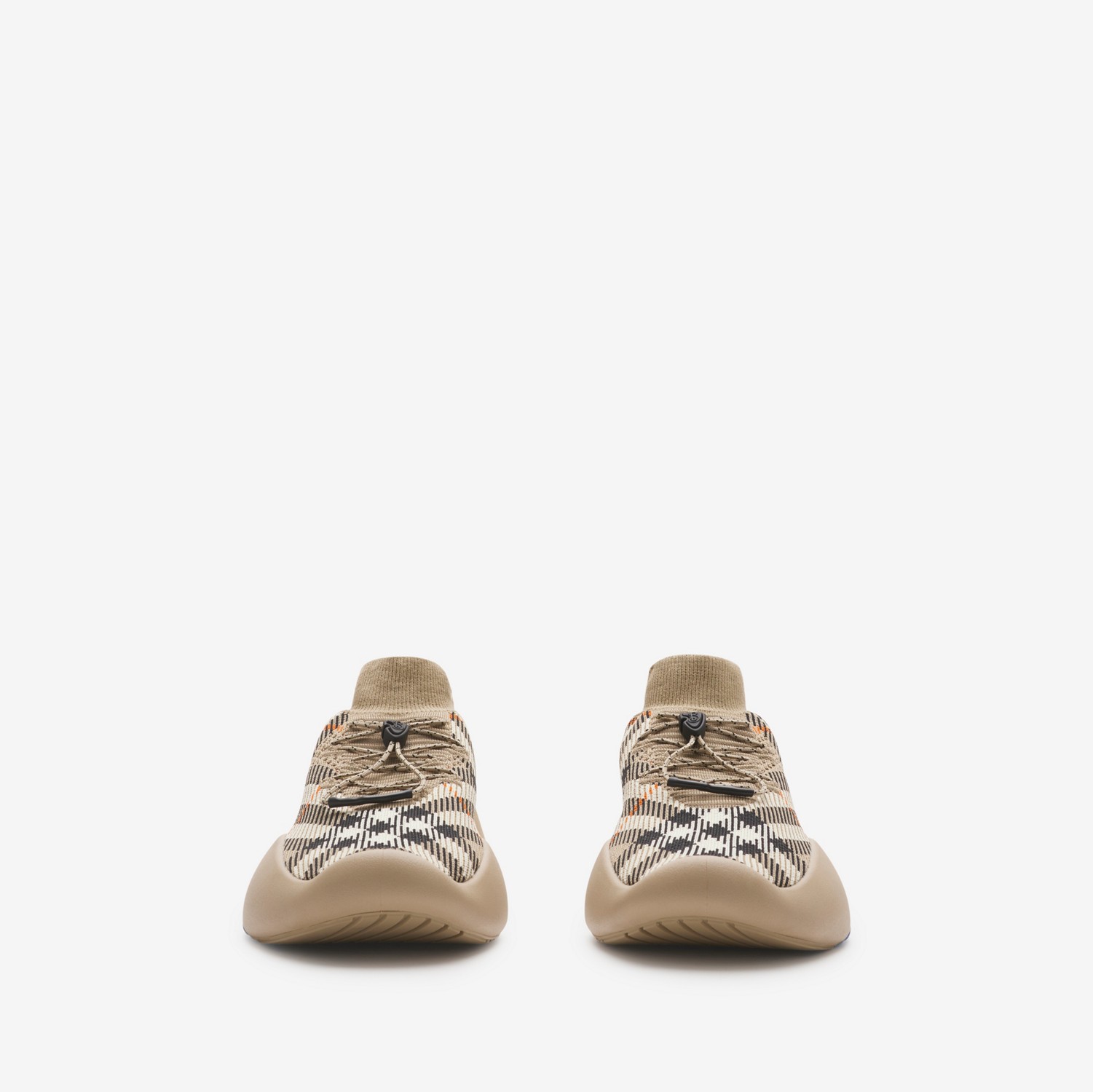Check Knit Neptune Sneakers in Sand - Women | Burberry® Official Check Knit Neptune Sneakers in Sand - Women | Burberry® Official