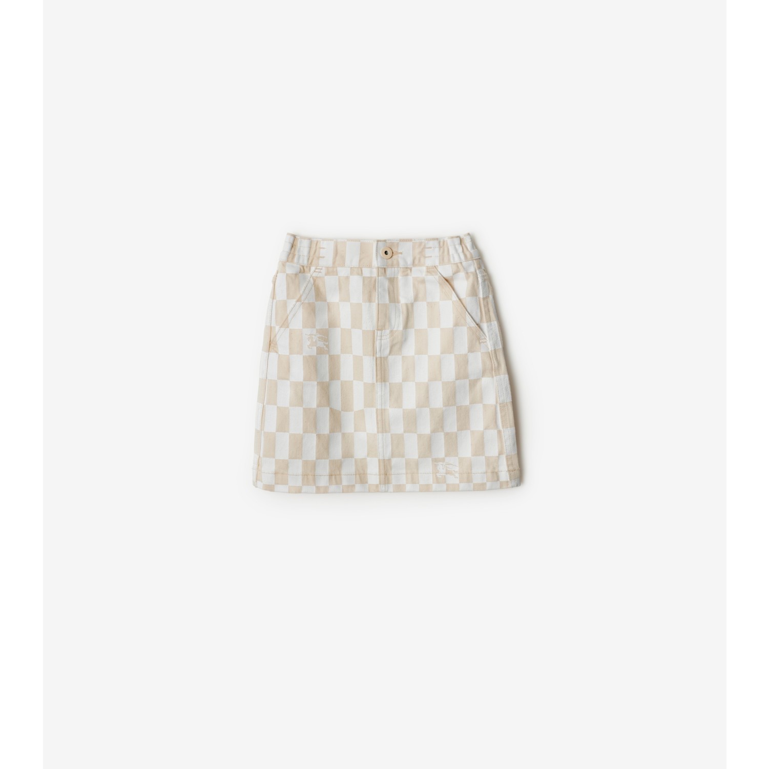 Checkerboard Denim Skirt