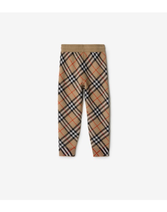 Check Wool Jogging Pants