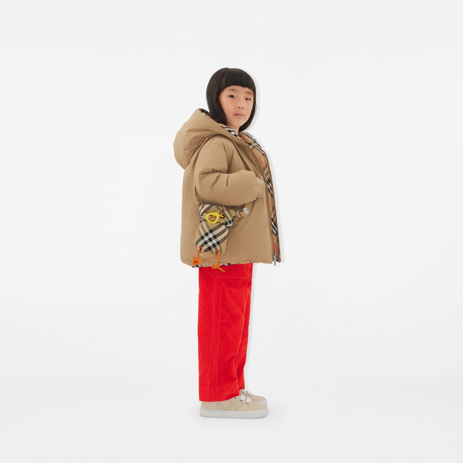 Reversible Check Nylon Puffer Jacket in Sand | Burberry Reversible Check Nylon Puffer Jacket in Sand | Burberry