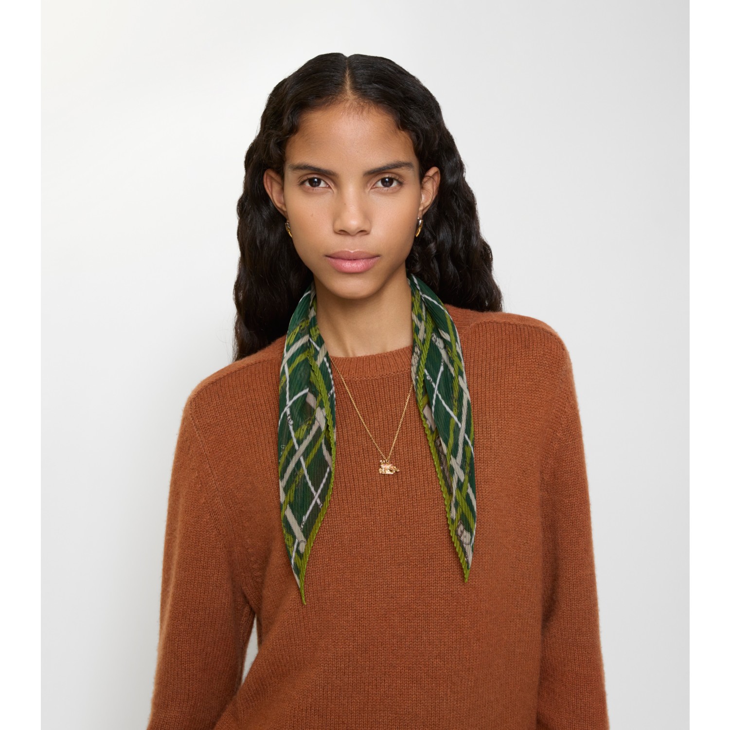 Schal aus Seidenchiffon im Gürtel-Check