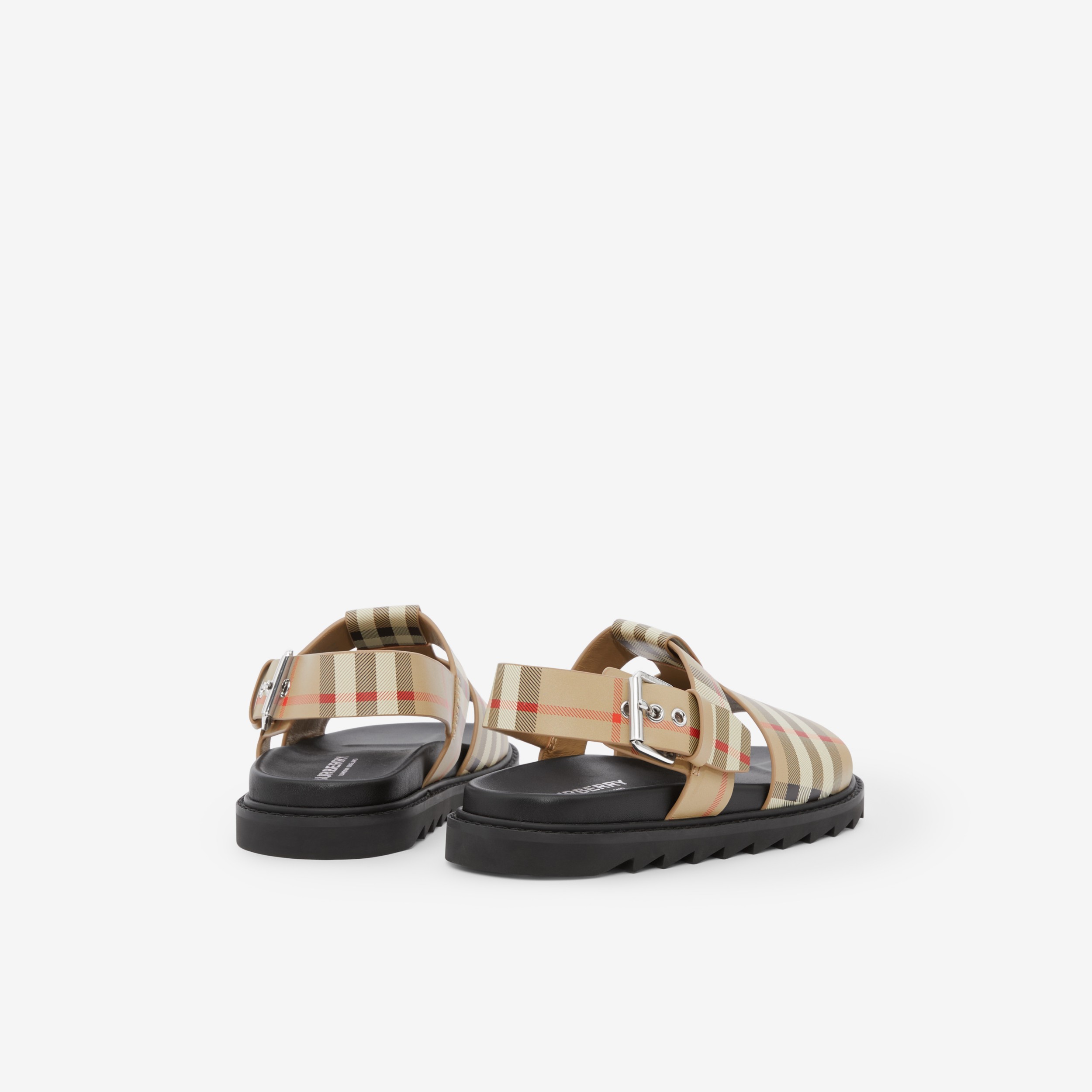 Vintage Check Leather Buckled Sandals in Archive Beige - Children | Burberry®  Official