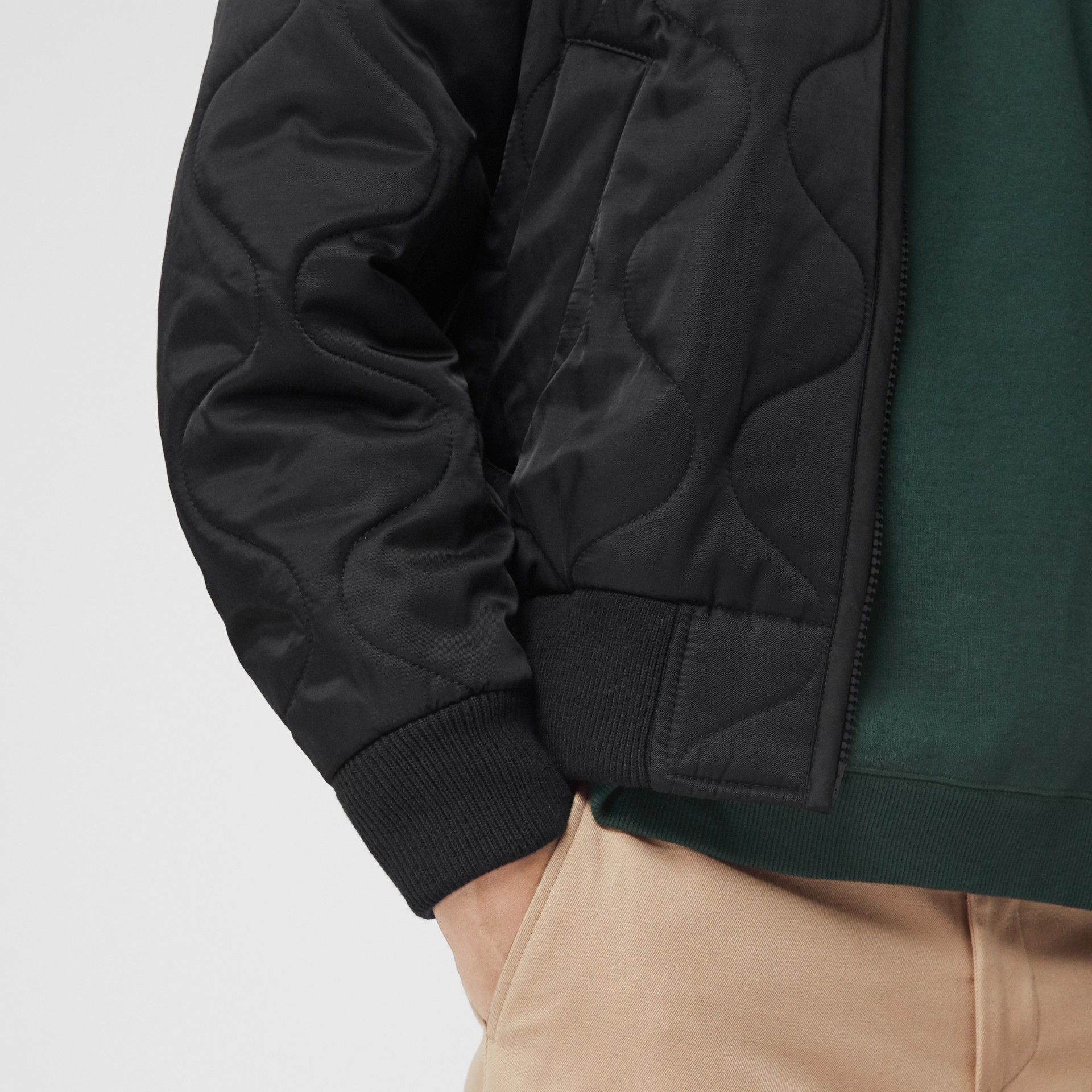 Quilted Bomber Jacket in Black Men Burberry United States