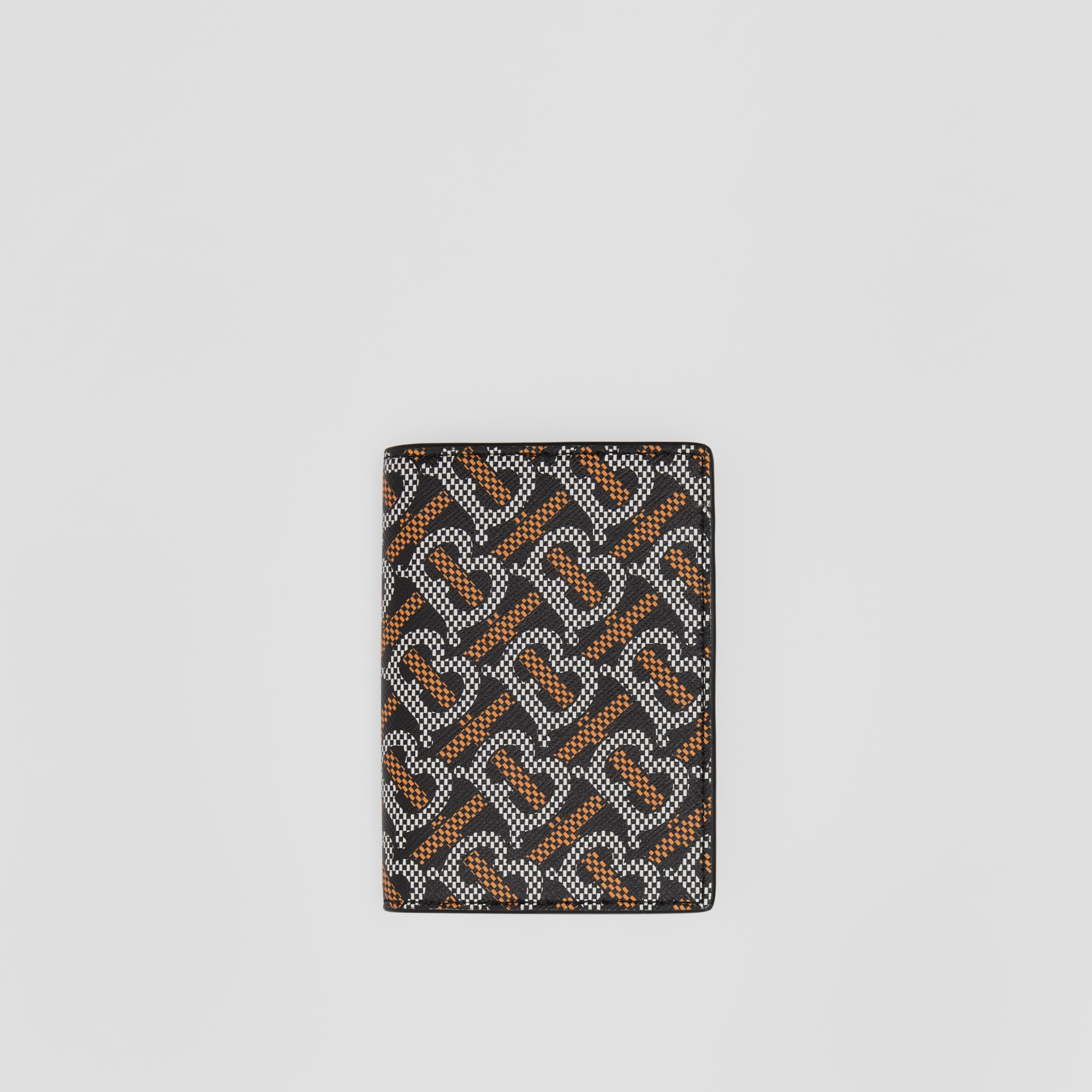 Monogram Motif and Leather Folding Card Case in Black/orange - Men |  Burberry® Official