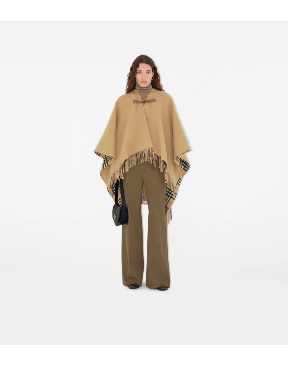 Burberry wool cashmere blend hooded poncho online