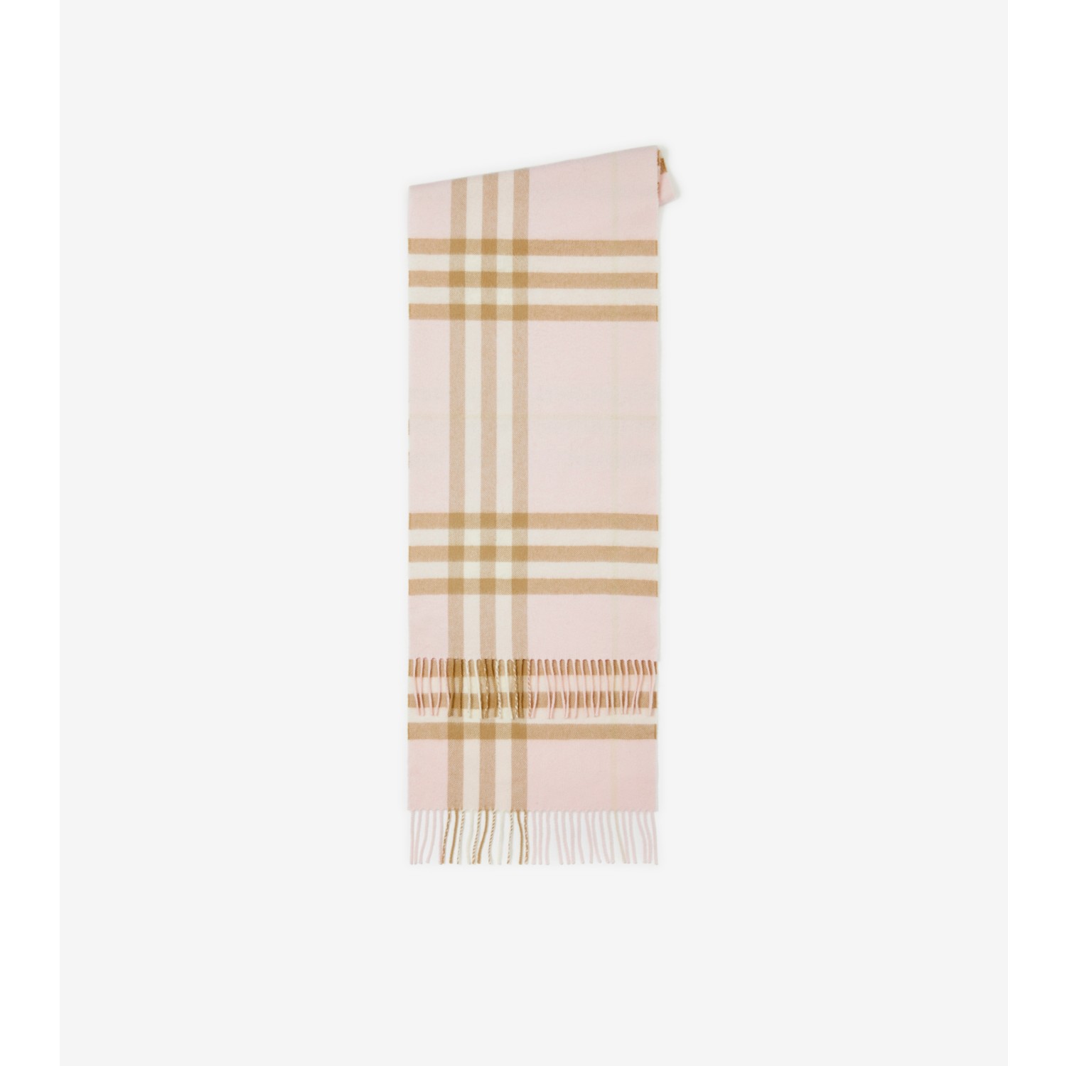 Check Cashmere Scarf in Alabaster