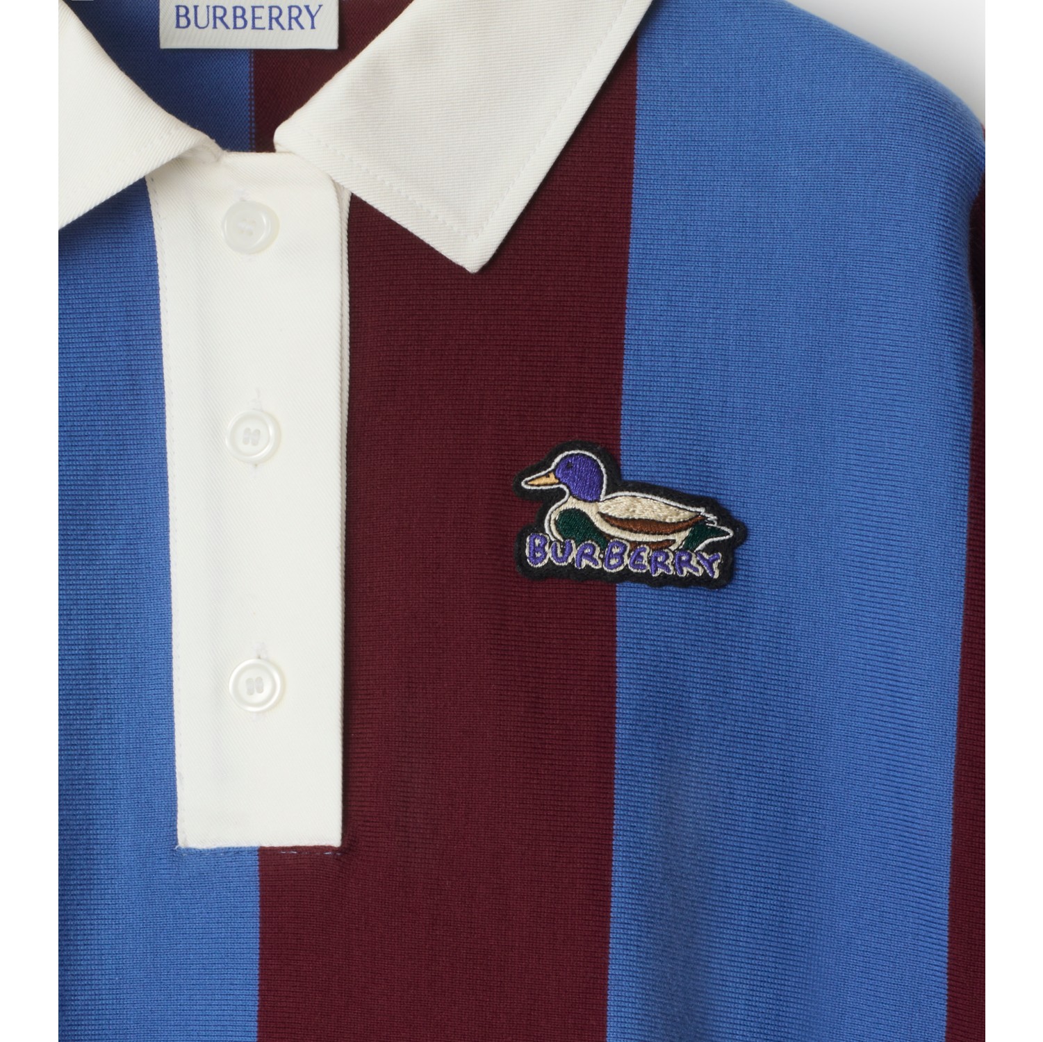 Langärmeliges Baumwoll-Poloshirt mit Streifen