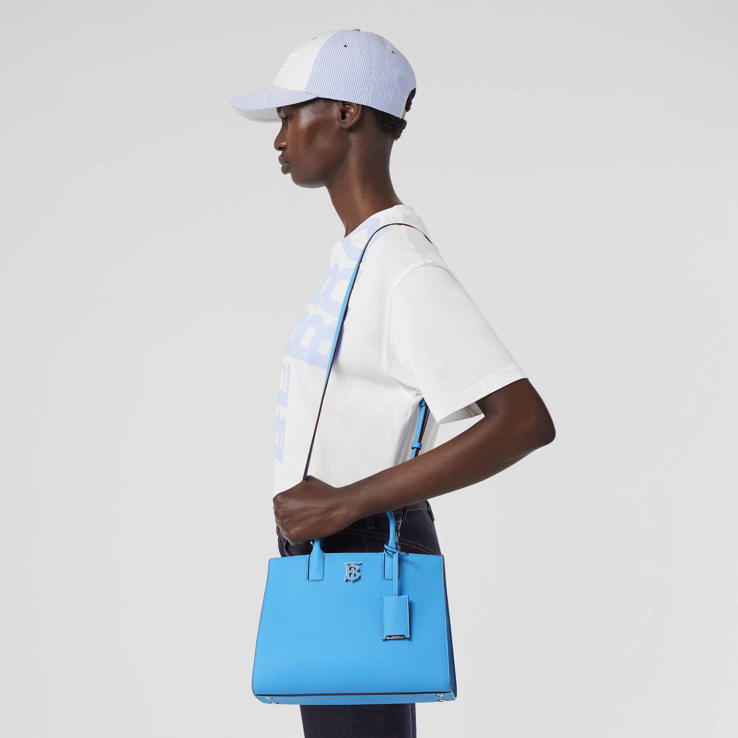Mini Leather Frances Bag in Bright Sky Blue - Women | Burberry® Official - 3