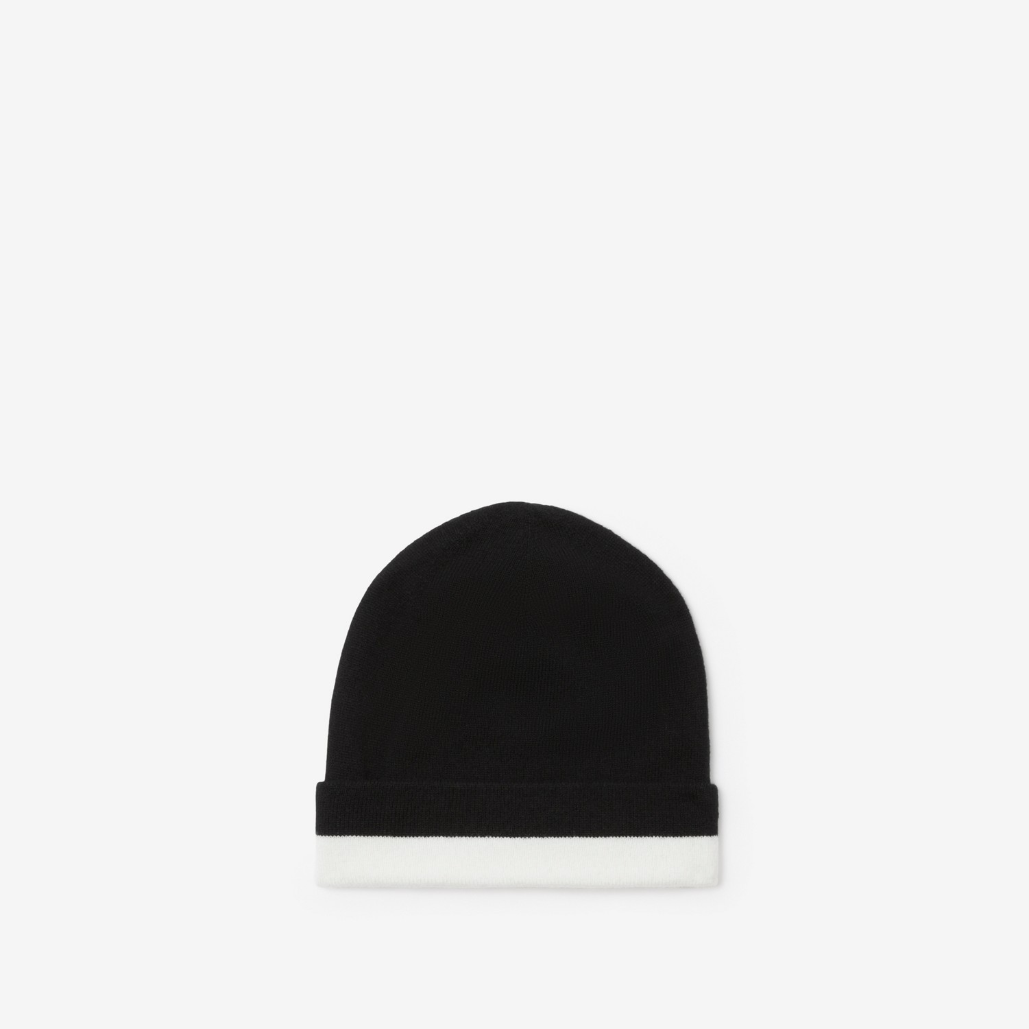 Bonnet en cachemire avec logo en intarsia (Noir/blanc) | Site officiel Burberry®
