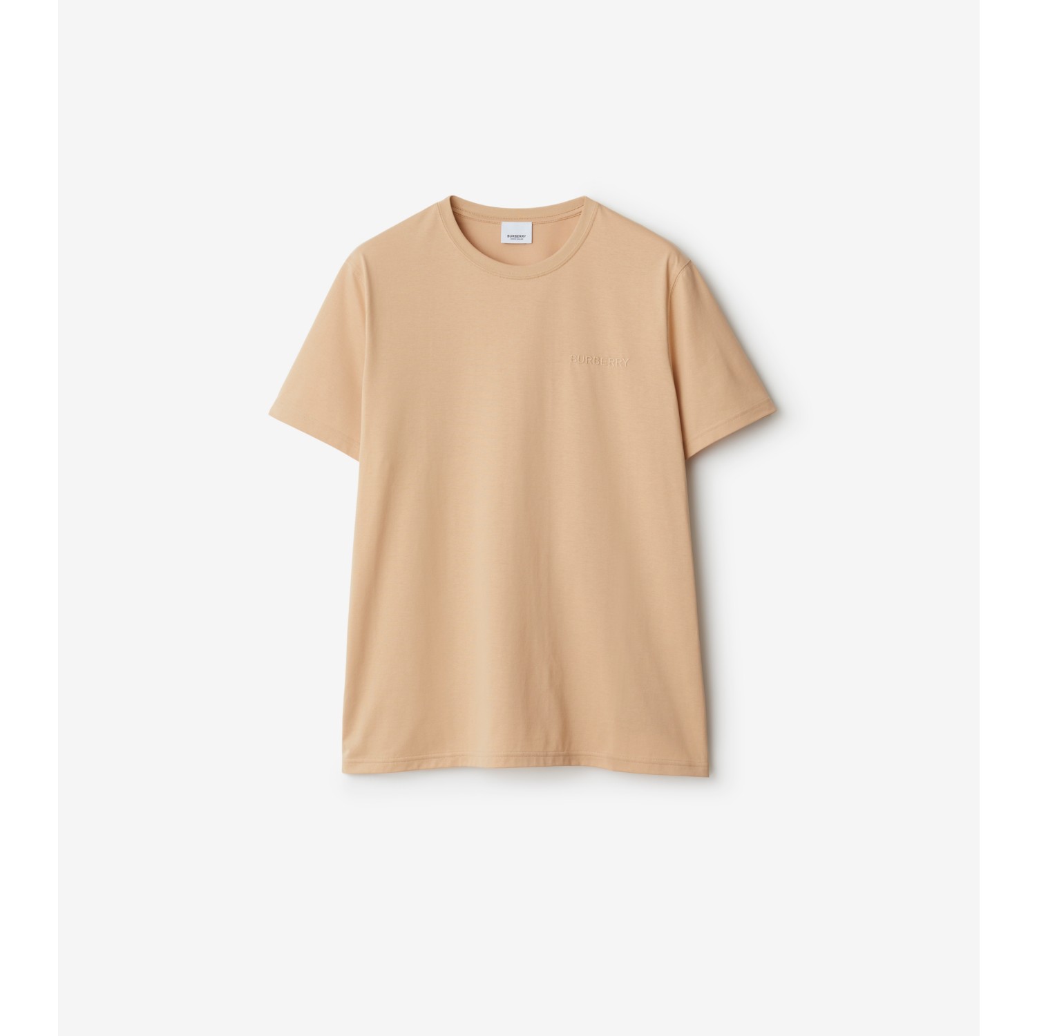 Cotton T-shirt in Soft fawn beige - Men | Burberry® Official