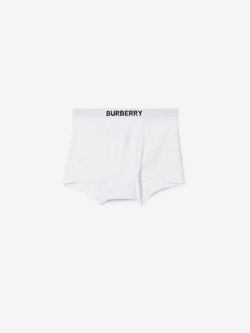 Burberry Cotton Boxer Shorts In White