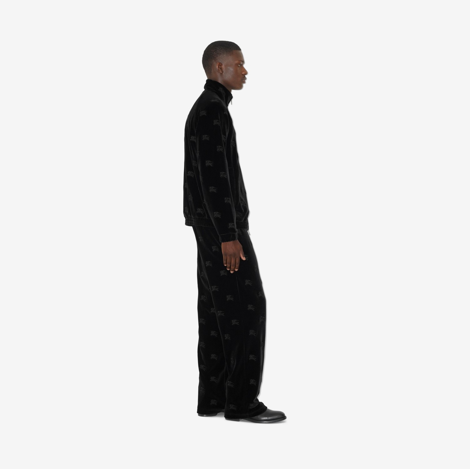 Pantalones de jogging en terciopelo con EKD (Negro) - Hombre | Burberry® oficial