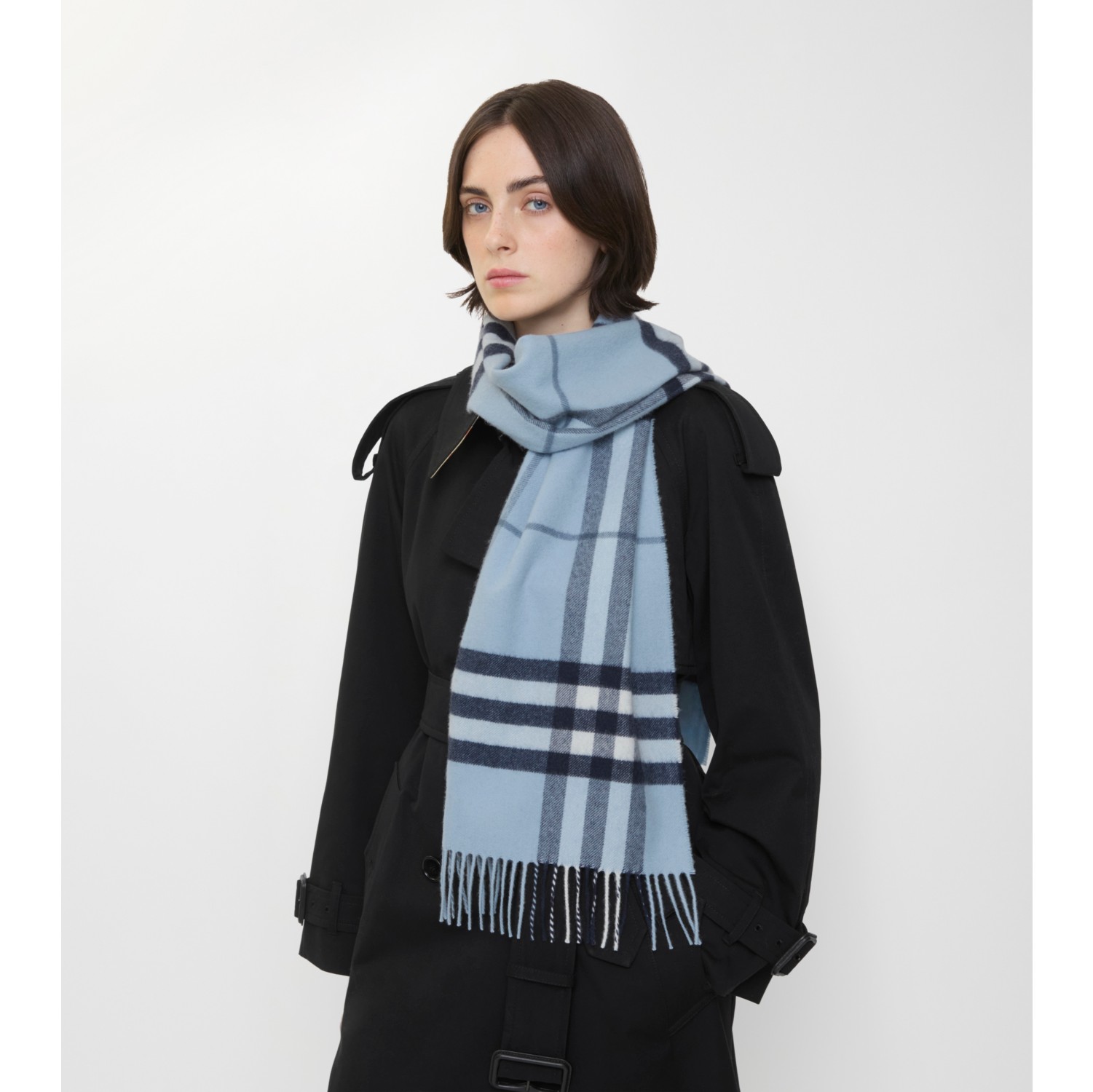 Check Cashmere Scarf in Bank | Burberry® Official