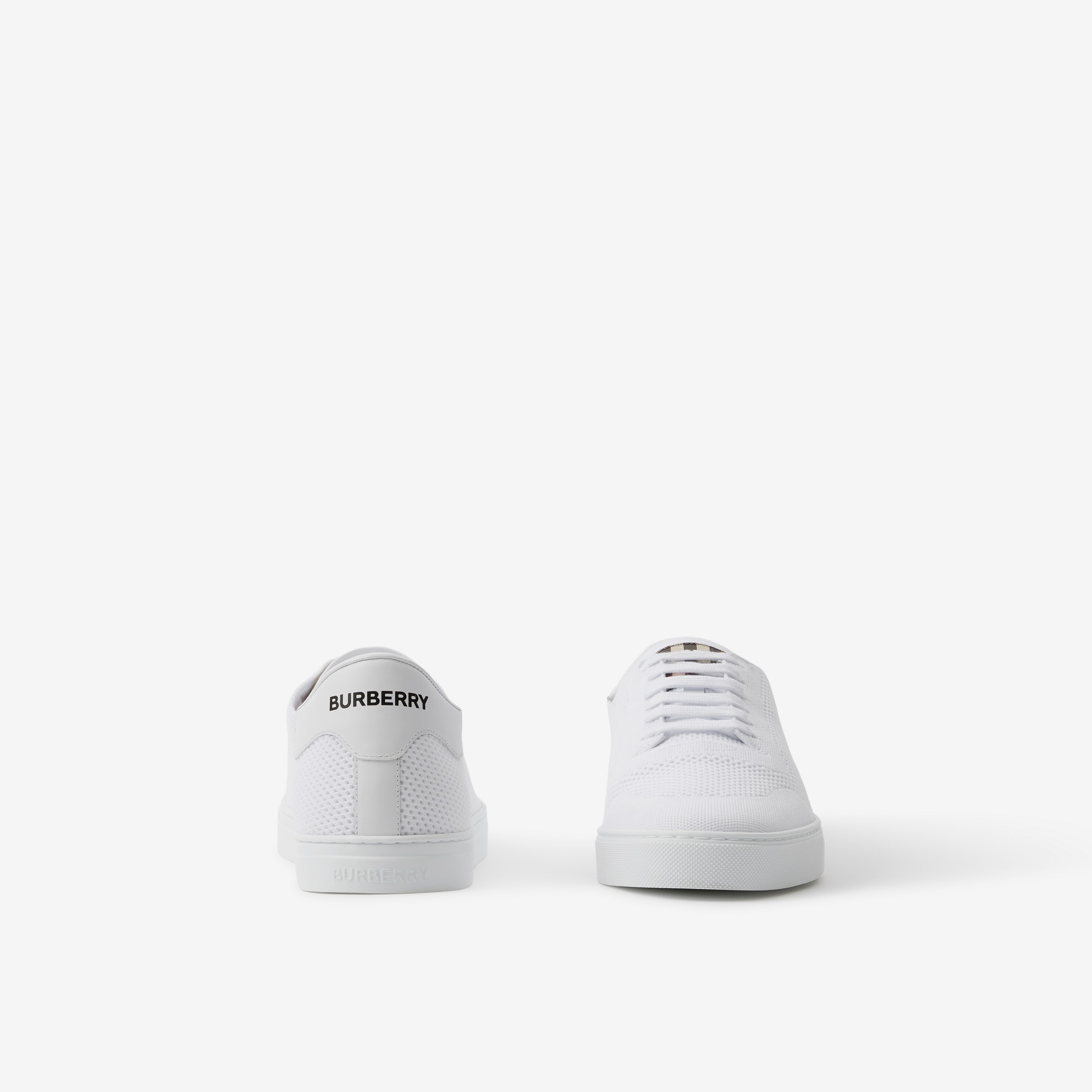 Sneaker in nylon, cotone e pelle (Bianco Ottico) - Uomo | Sito ufficiale Burberry® - 4