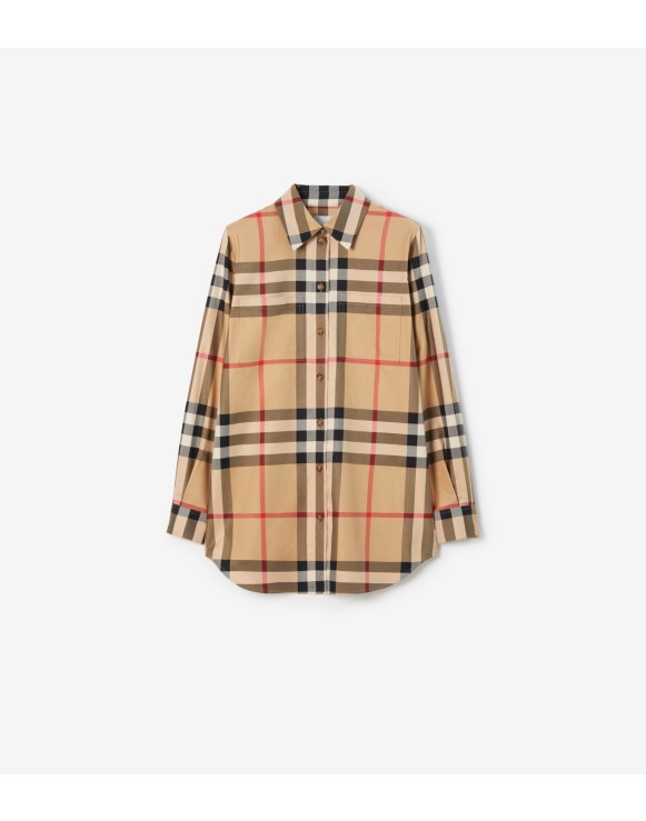 Check Stretch Cotton Shirt