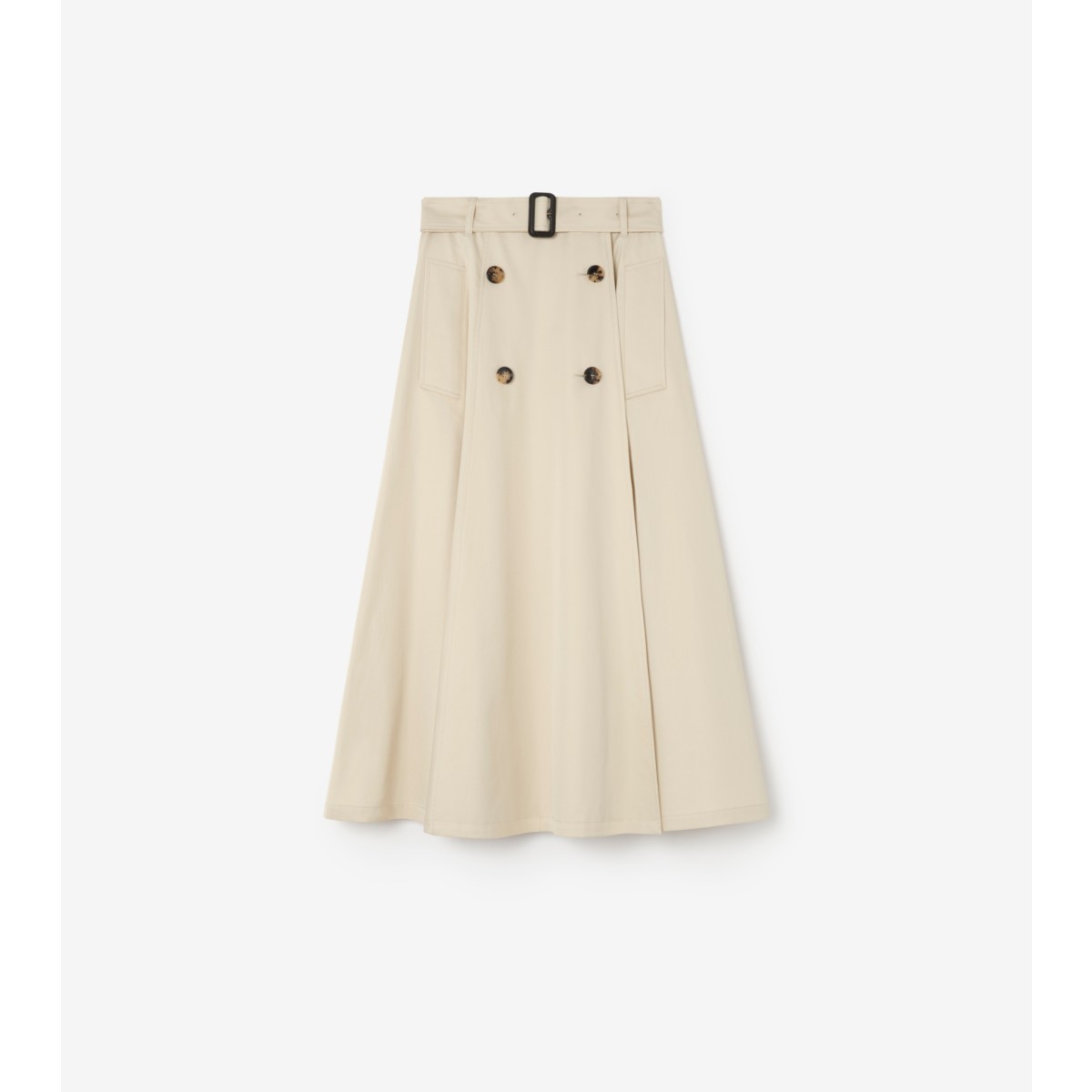 Gabardine Trench Midi Skirt