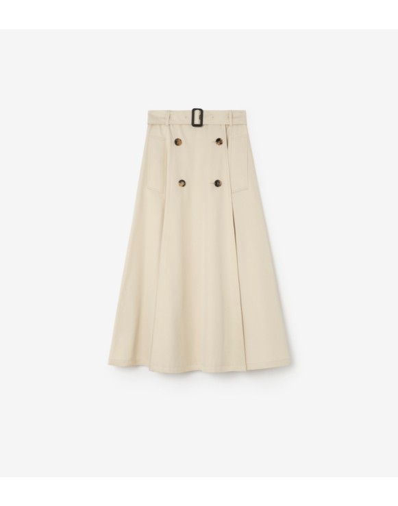 Gabardine Trench Midi Skirt