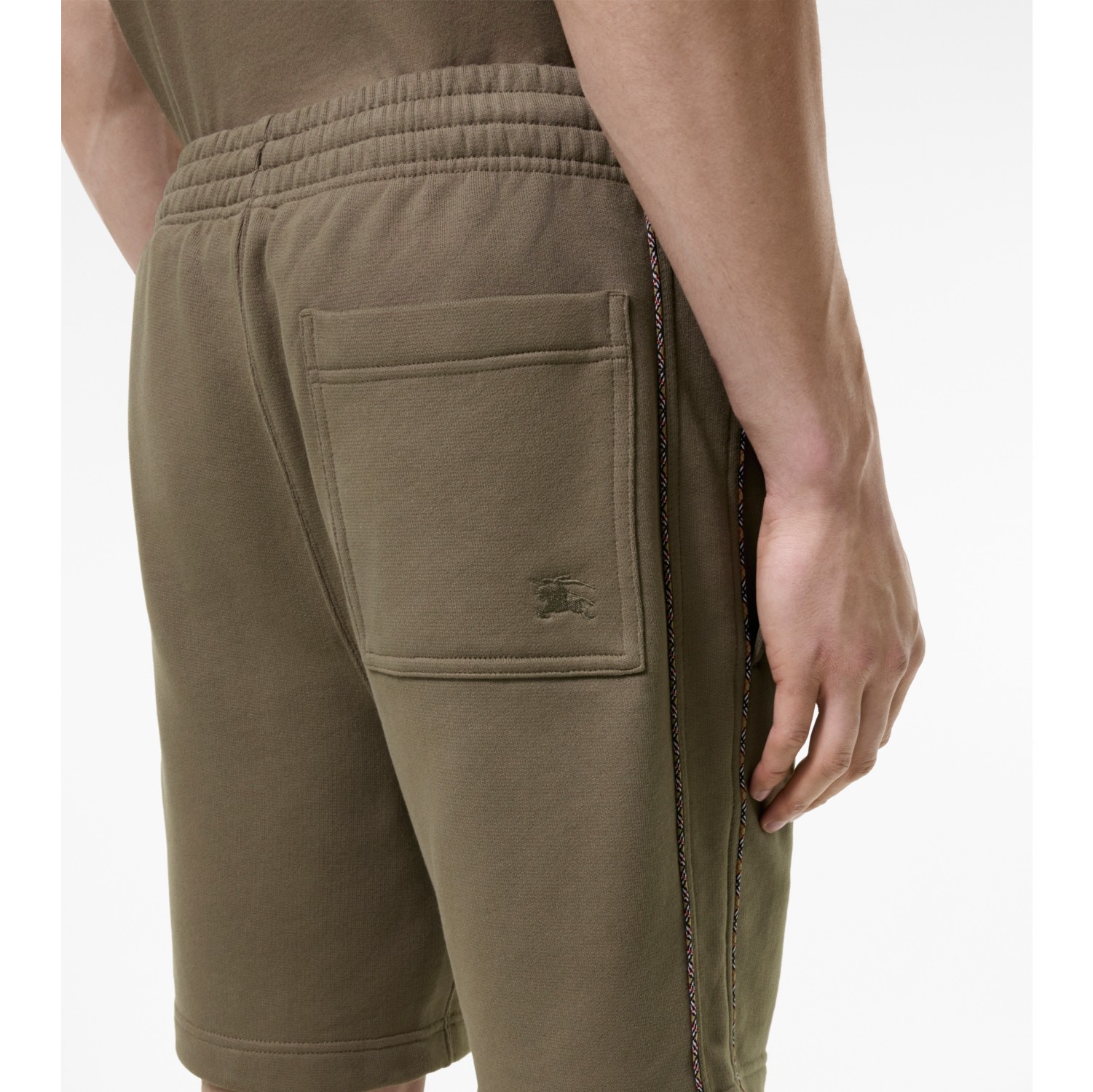 Check Piping Cotton Shorts in Finch brown - Men | Burberry® Official