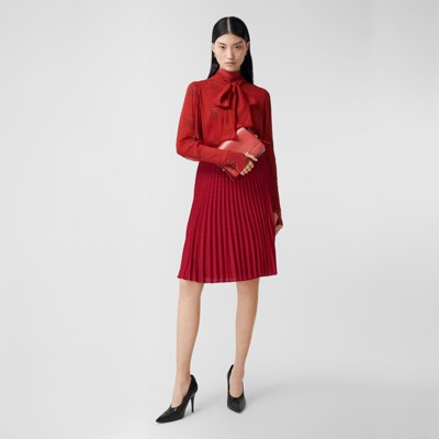 burberry pleated skirt womens