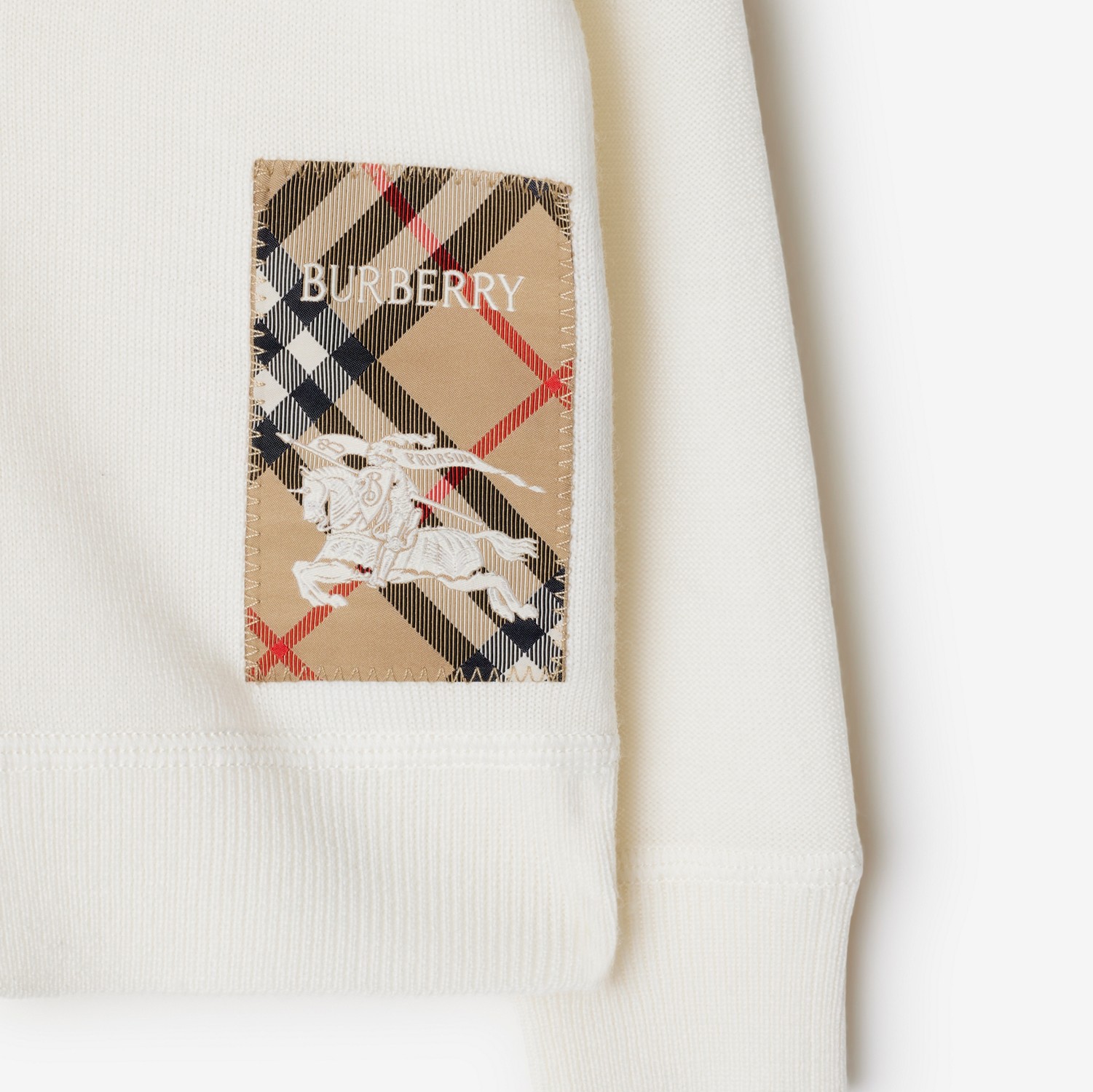 Check Label Wool Cardigan in Ivory | Burberry® Official Check Label Wool Cardigan in Ivory | Burberry® Official