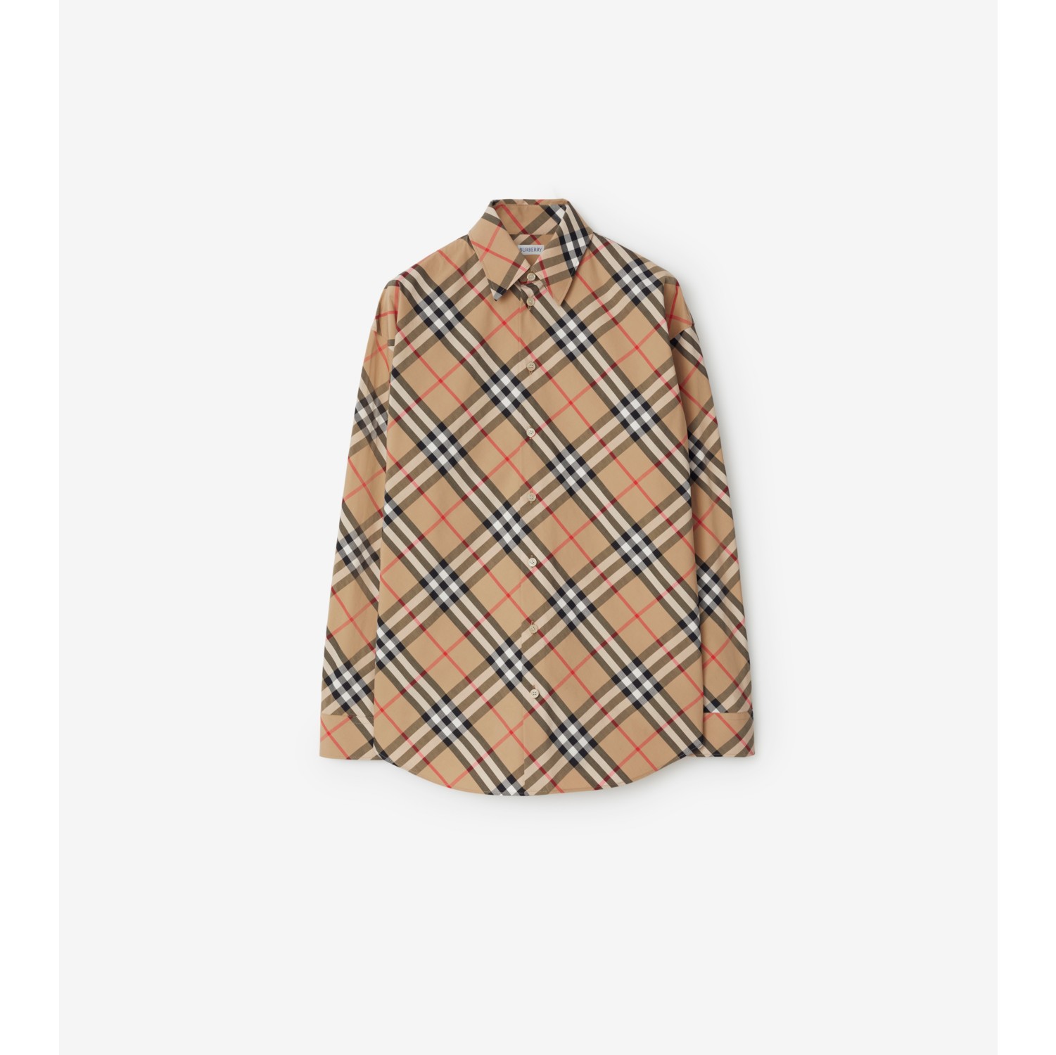 チェック コットンシャツ (サンド) - ウィメンズ, コットン | Burberry®公式サイト