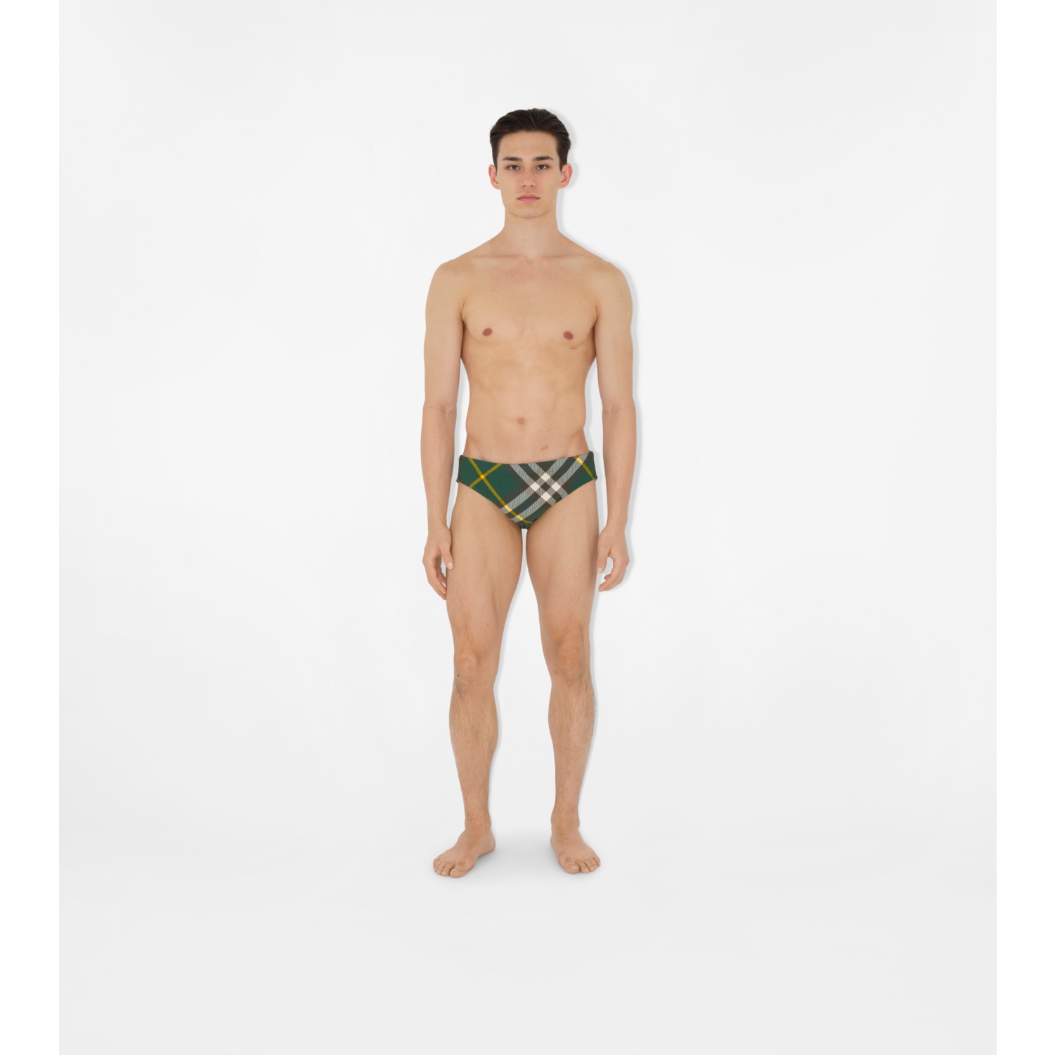 Check Swim Briefs in Ivy - Men