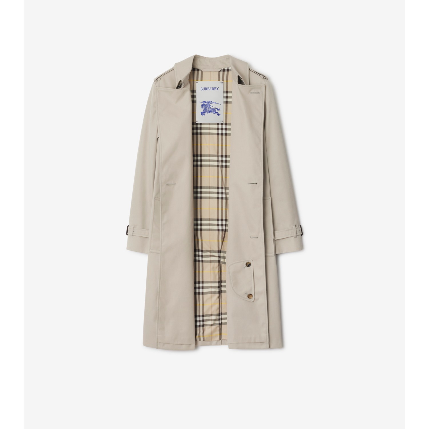 Mid-length Cotton Blend Trench Coat