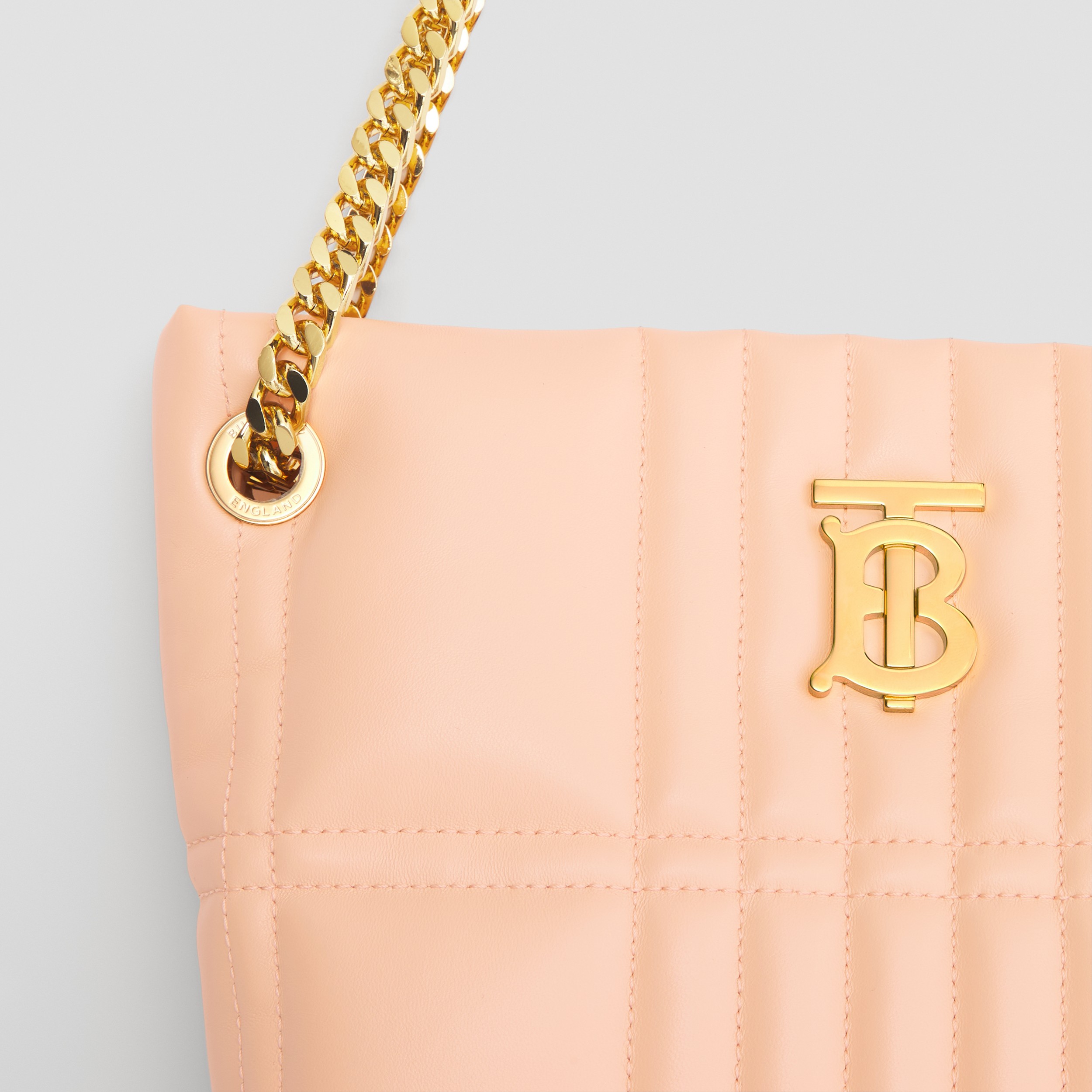 Small Quilted Lambskin Lola Bucket Bag in Peach Pink - Women | Burberry® Official - 2