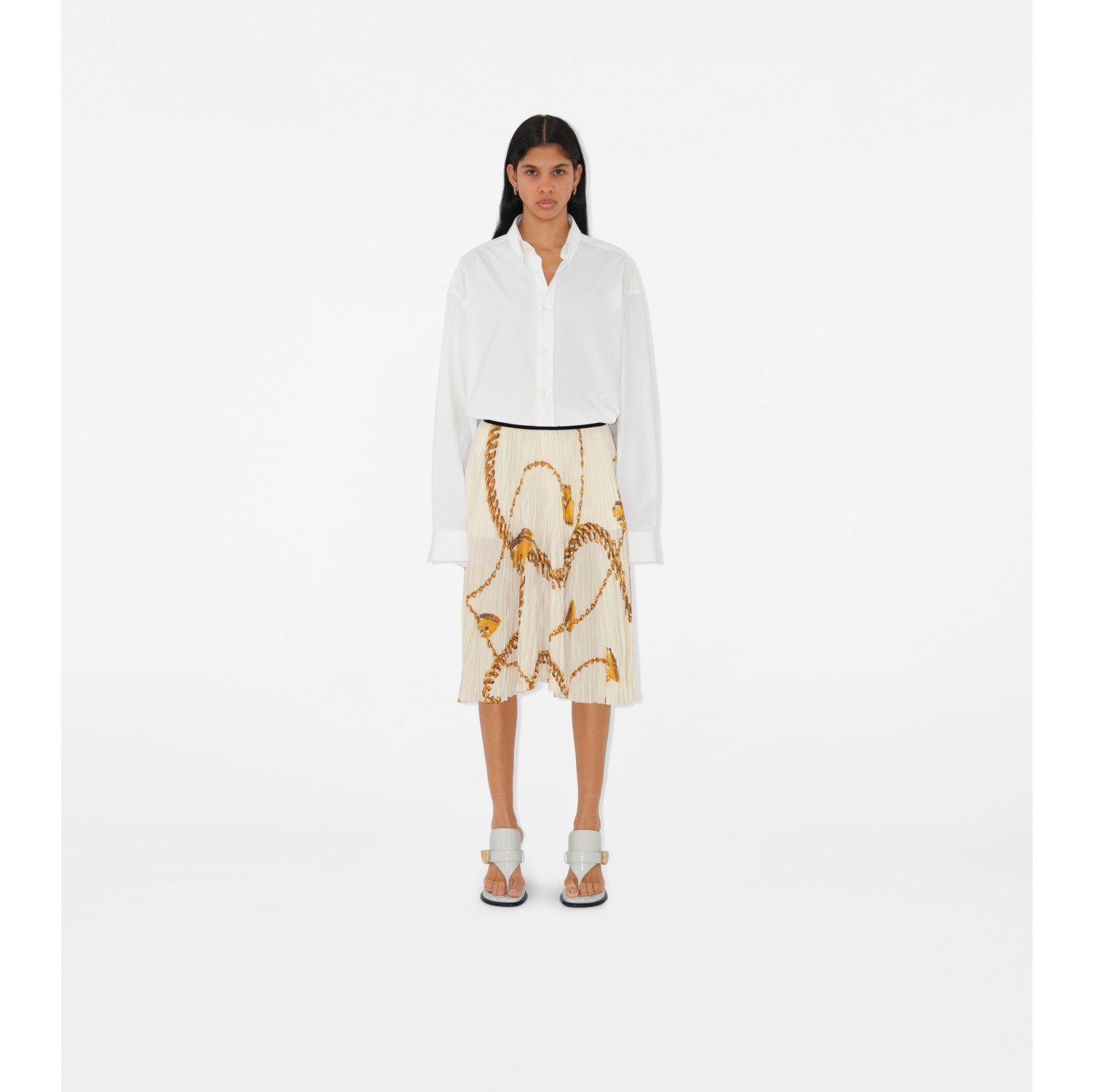 Saia de malha com estampa de ferragens Shield