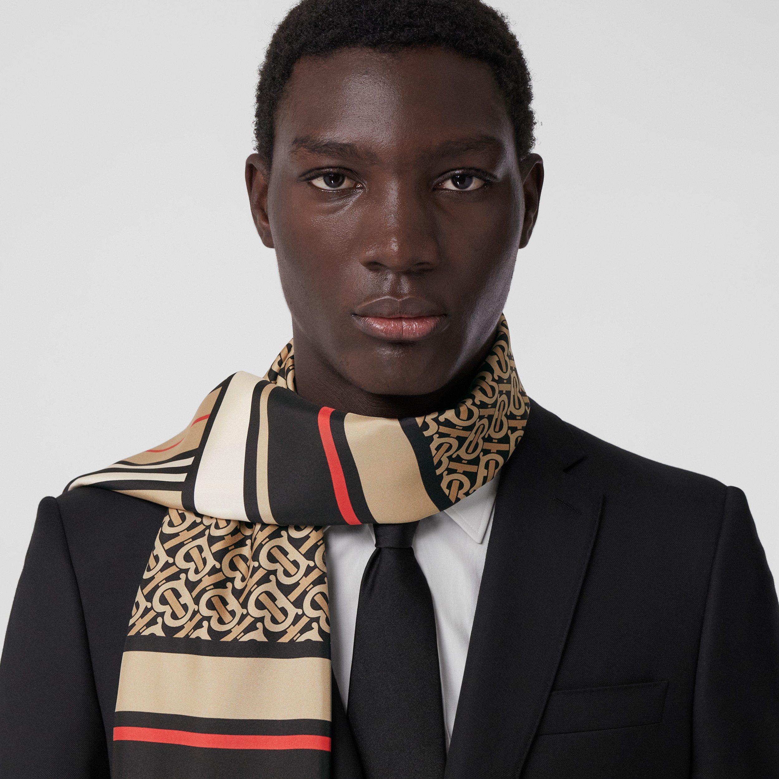 Montage Print Silk Scarf in Archive Beige | Burberry® Official - 4