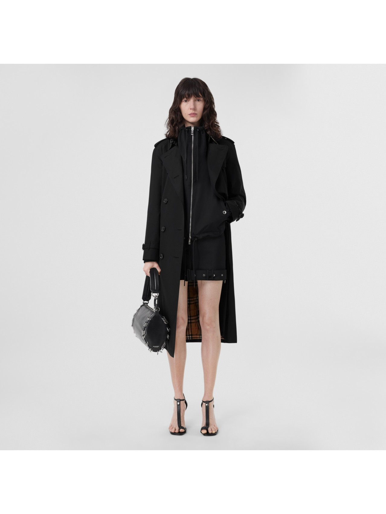 Detachable Hood Taffeta Kensington Trench Coat in Black - Women | Burberry®  Official