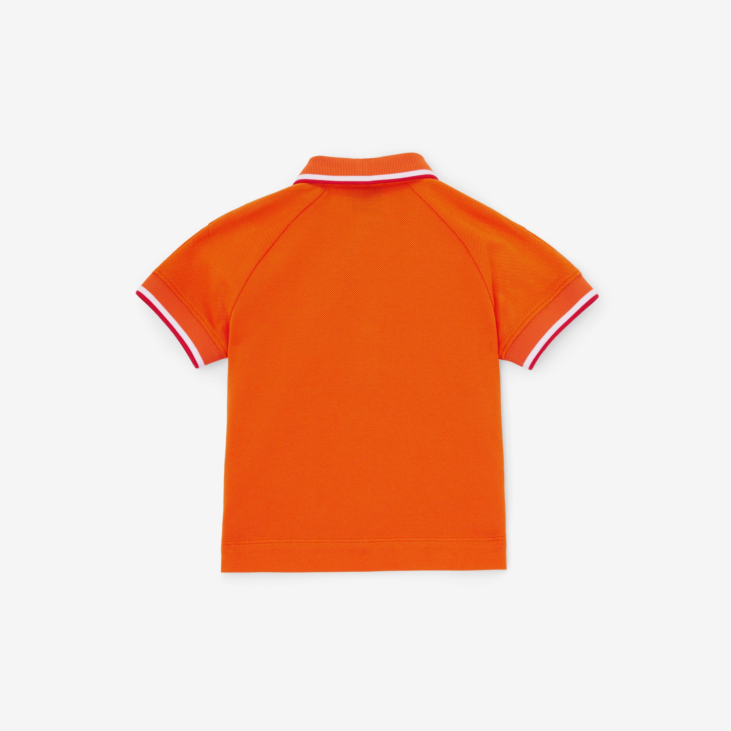 Logo Script Print Cotton Piqué Polo Shirt in Light Coral Orange - Children | Burberry® Official - 2